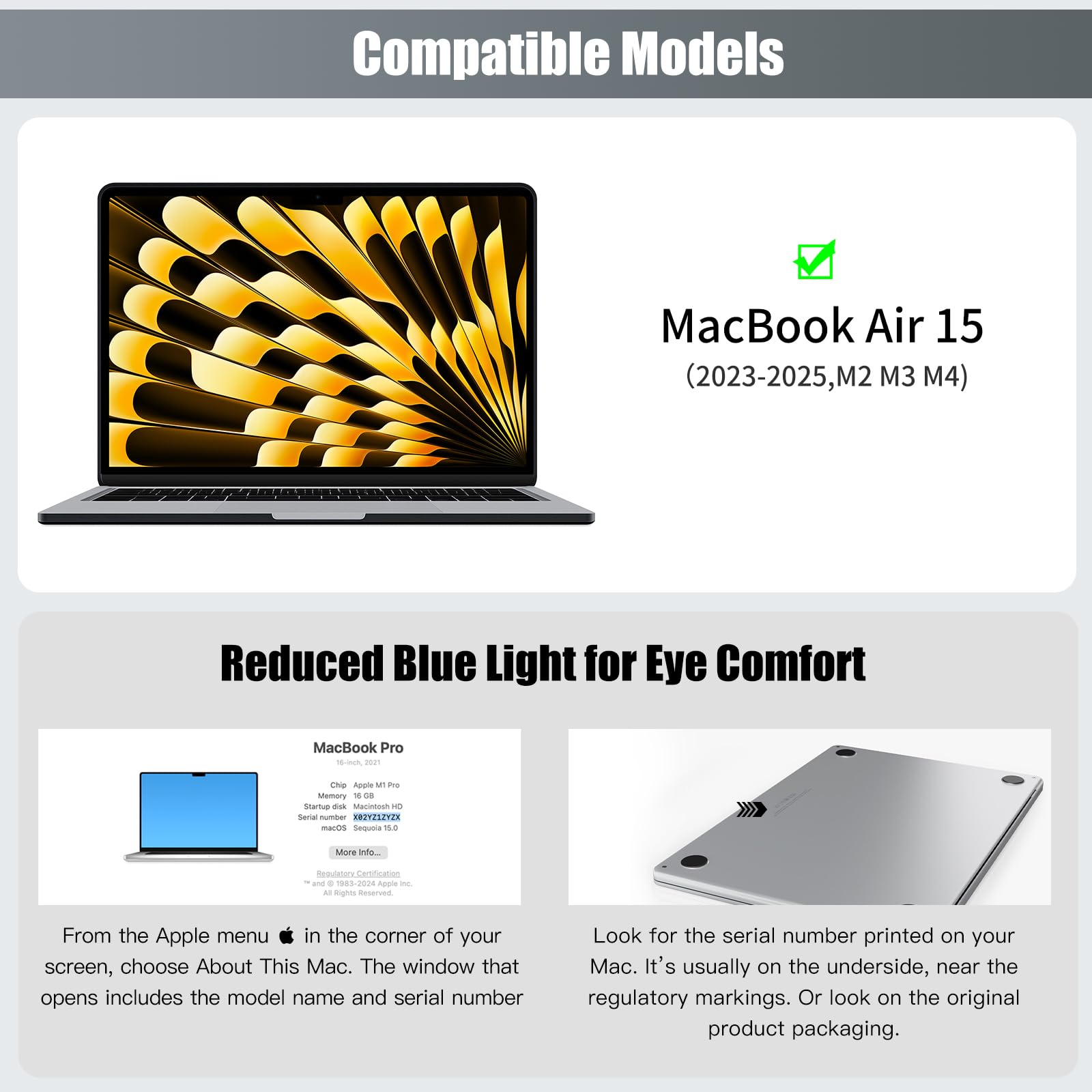 Filtro de Privacidad Magnético para MacBook Air 15 Pulgadas M5/M4/M3/M2 (2026/2025/2024/2023), Extraíble Anti Spy Antirreflectante Filtros de Protector Pantalla para MacBook 15"