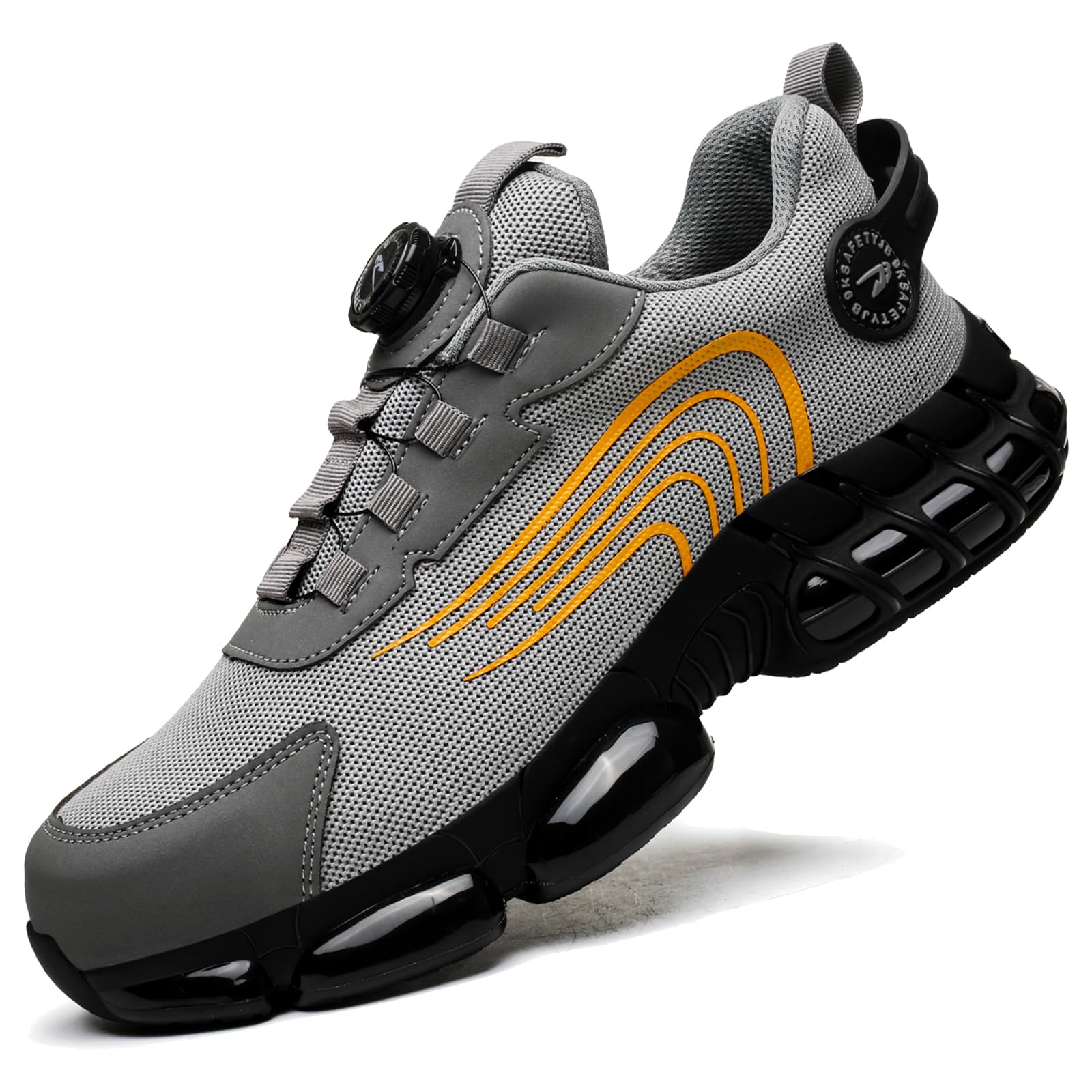 Gugifcto Scarpe Antinfortunistiche Uomo Donna Moda Sneakers Antiscivolo Leggere Traspiranti Rilascio Comode Rapido Scarpe Sicurezza con Punta in Acciaio 36-48 EU