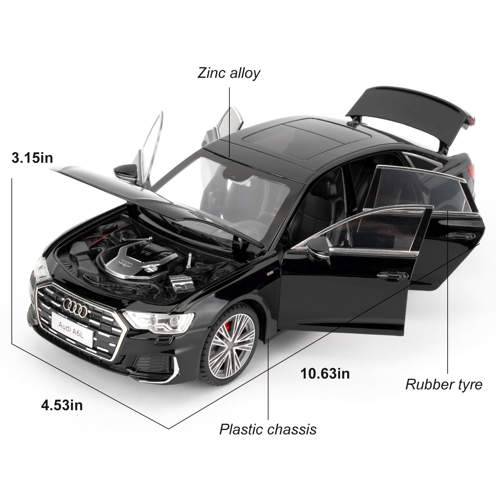 Amazon.com: BDTCTK 1:18 Scale Audi A6L Model Car, Diecast