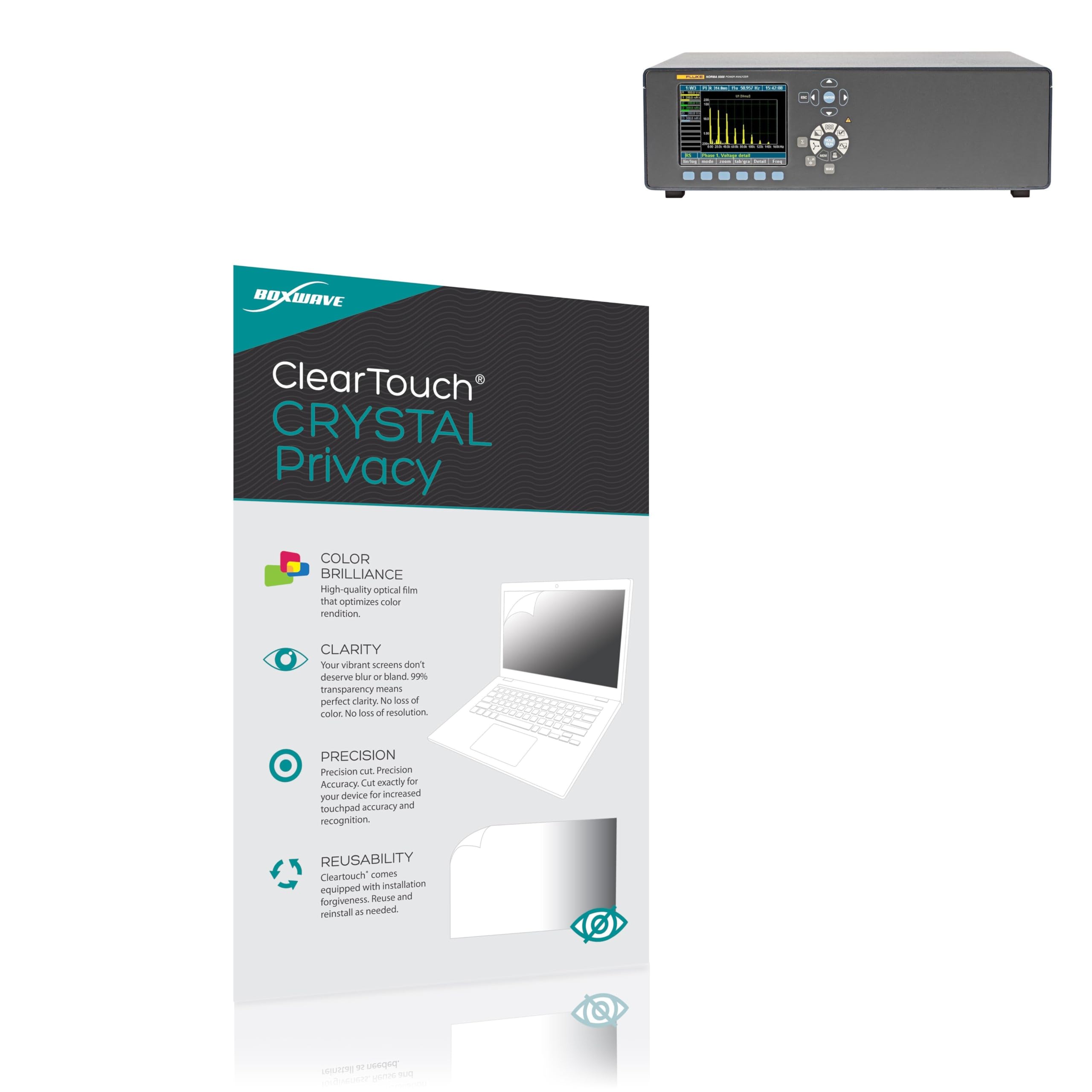 BoxWave Screen Protector Compatible with Fluke Norma 5000 - ClearTouch Crystal Privacy (2-Pack), Privacy Screen Protector Flexible Film Clear