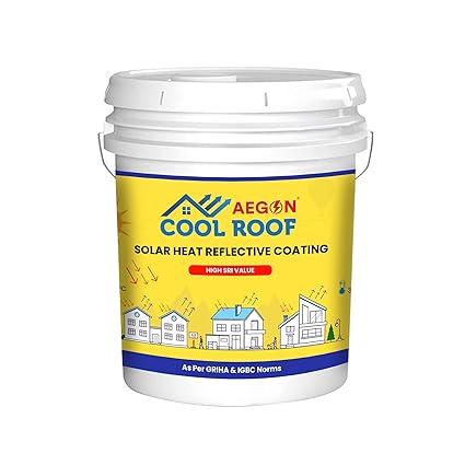 Aegon Cool Roof 10L High SRI Heat Resistant Solar Reflective Roof Cooling Summer Terrace Coating - White, 10 Liters, - ?250 sqft Coverage