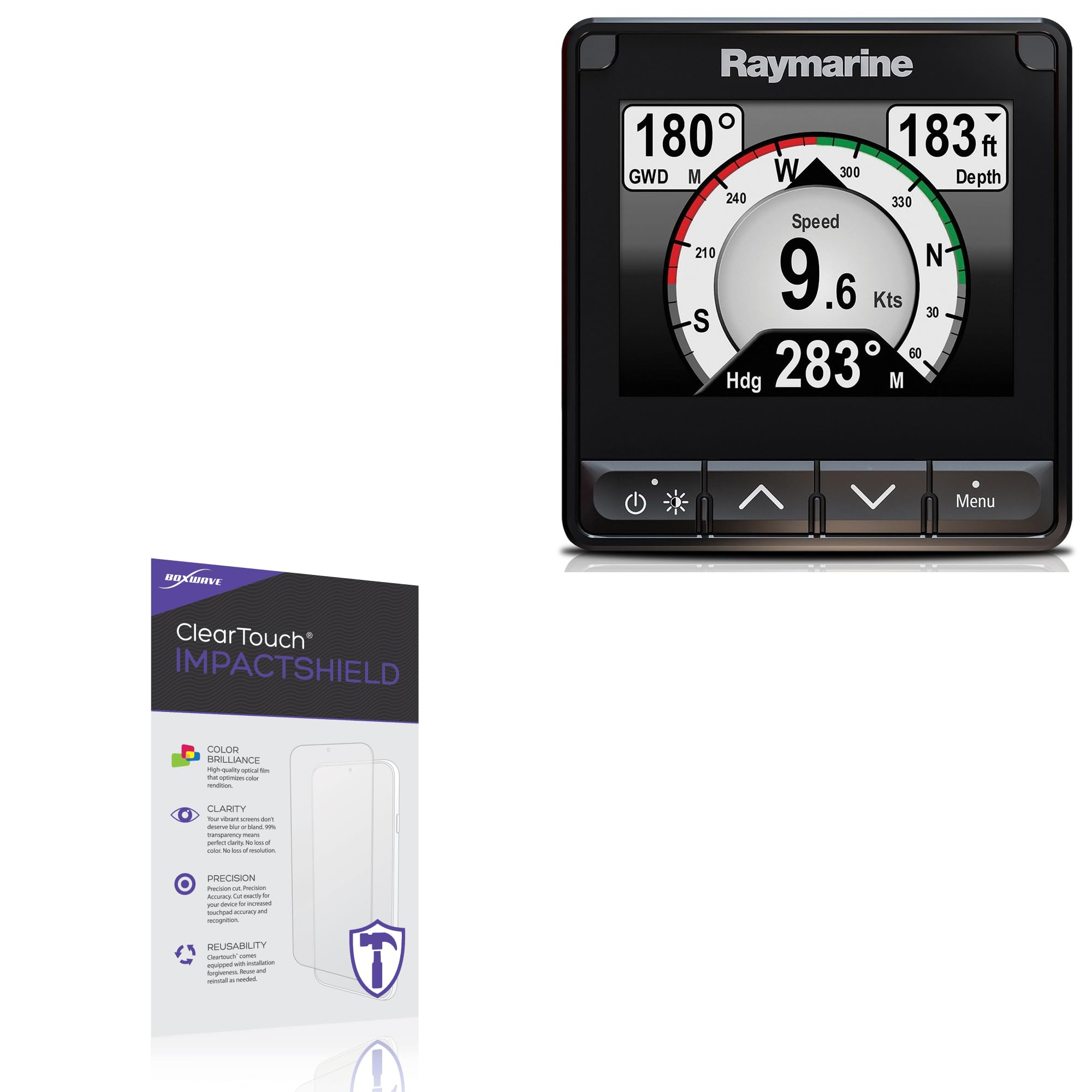 BoxWave Screen Protector Compatible with Raymarine i70s - ClearTouch ImpactShield (2-Pack), Impenetrable Screen Protector Flexible Film