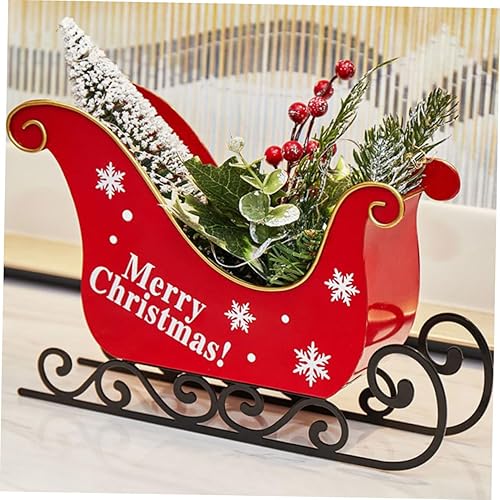 Miniatura 4 de IMIKEYA Decoración del hogar Trineo de Navidad Adornos de centro de mesa de Navidad Decoraciones de hierro forjado