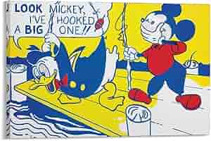 【木製フレーム付】ロイリキテンスタイン Look Mickey!ポスター Roy Lichtenstein 