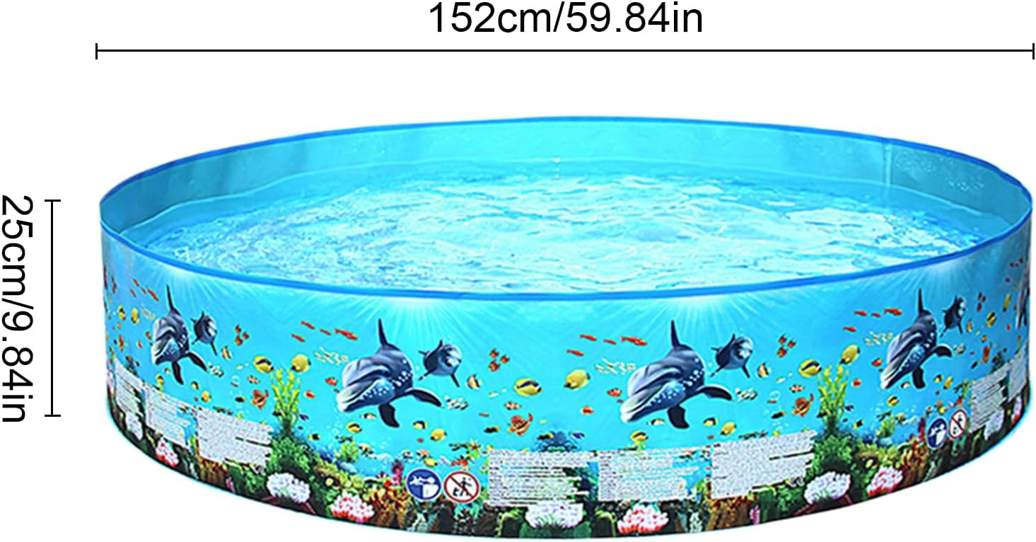 Dog Paddling Pool - Foldable Dog Pool | Inflatable Kiddie Pools | Folding Swimming Bathtub | Collapsiible Kid Pet Bathing Tub for Large Medium Small Dogs & Kids