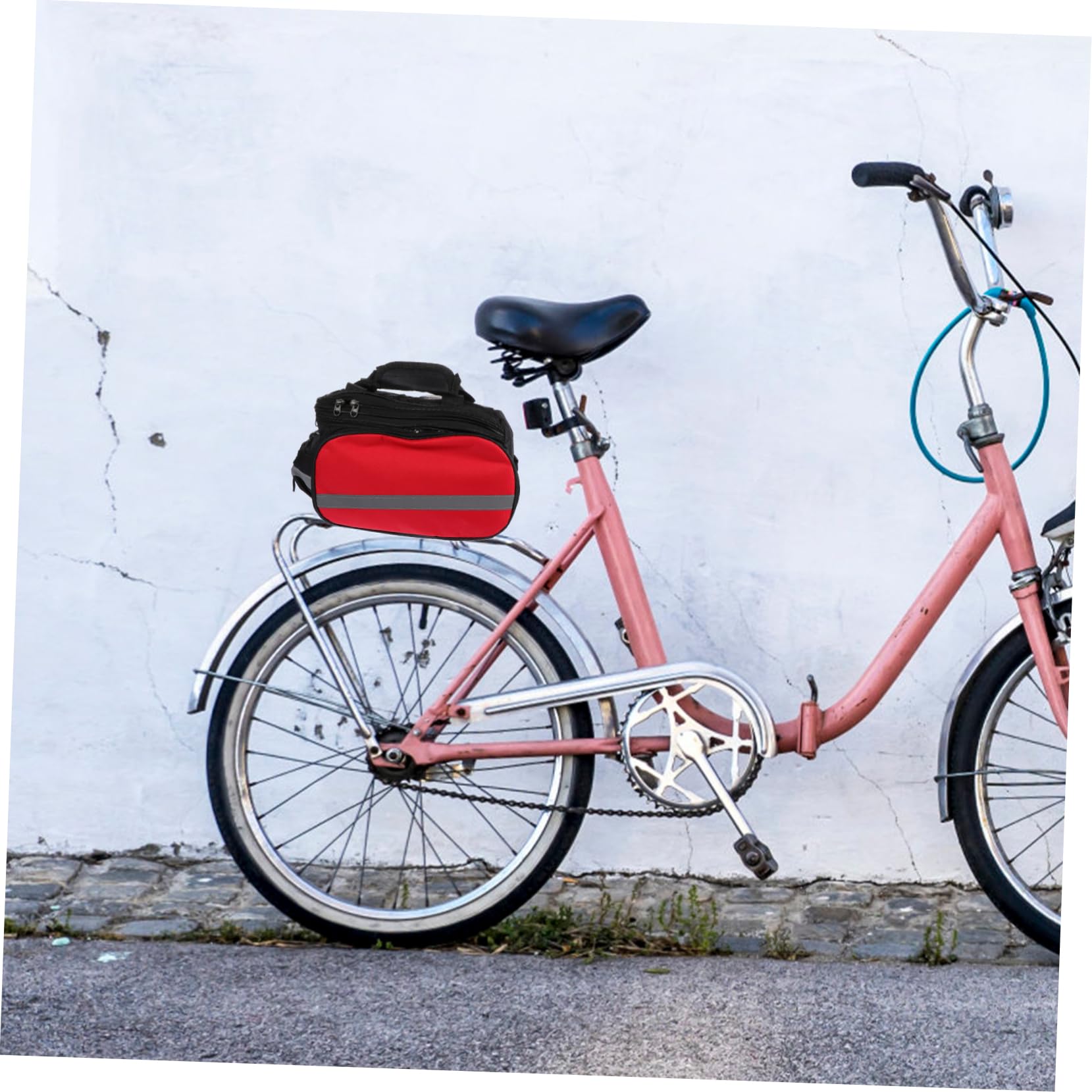 TOYANDONA Borsa Posteriore per Bicicletta, Borsa Portaoggetti Sul Portapacchi, Tessuto Oxford, Grande Capacità, Striscia Riflettente