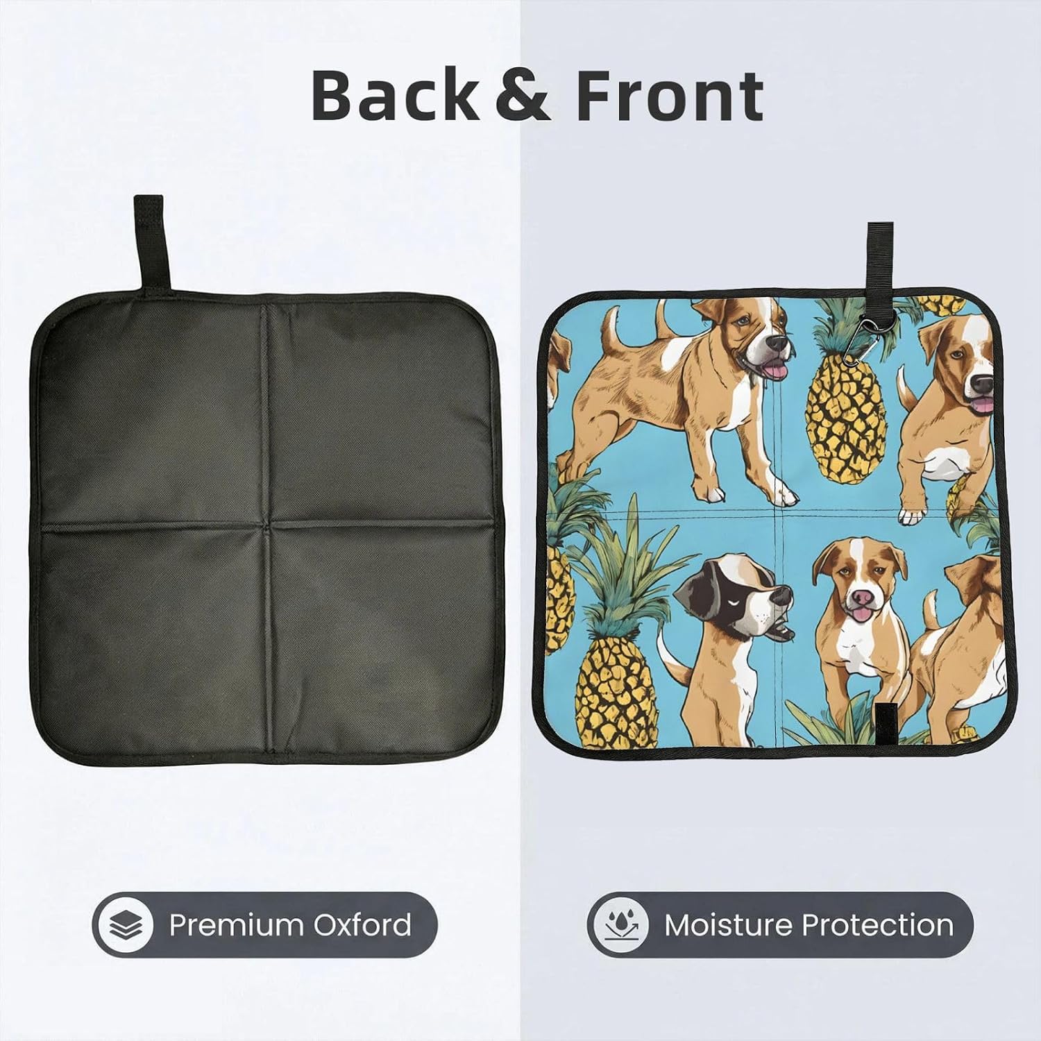 (Chihuahua Dog Pineapple) Sitting Pad Foldable Seat Cushion Lightweight Camping Seat Mat with Hook for Outdoor Hiking Picnic Camping