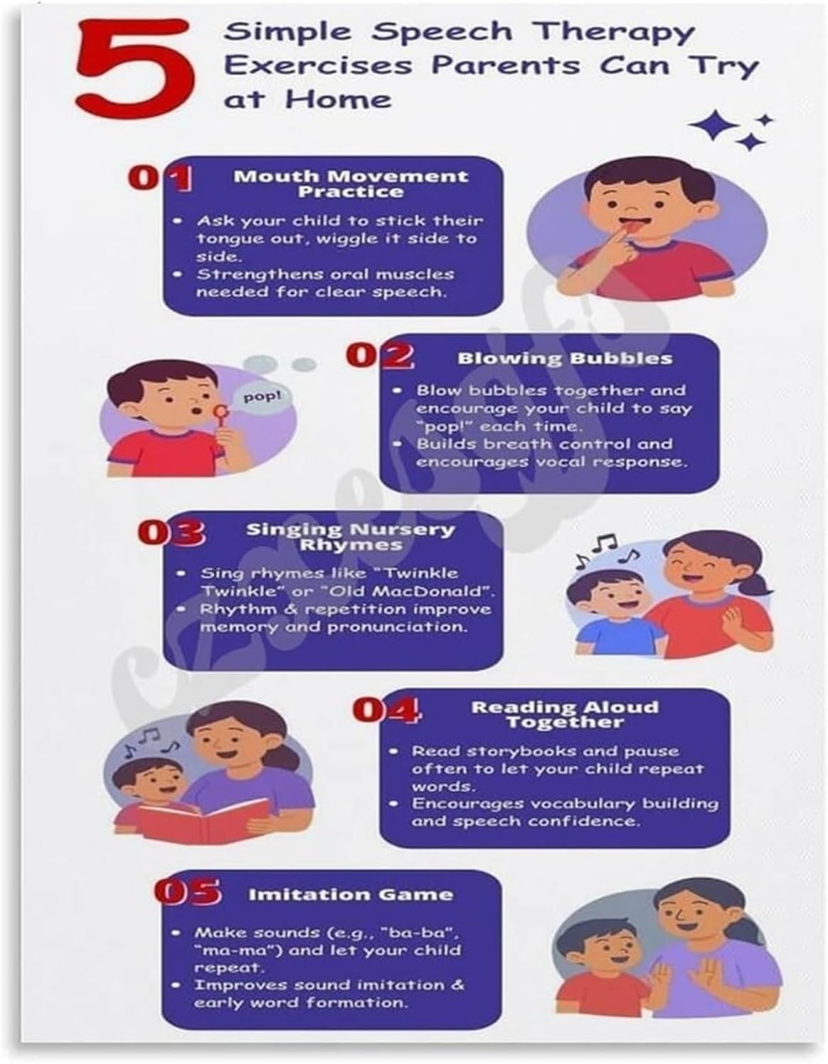 Chatterbox Fun Poster Creative Ways to Get Kids Talking and Laughing Canvas Wall Art for Family Room Decor Connection and Communication Art(Unframed,12x18inch(30x45cm))