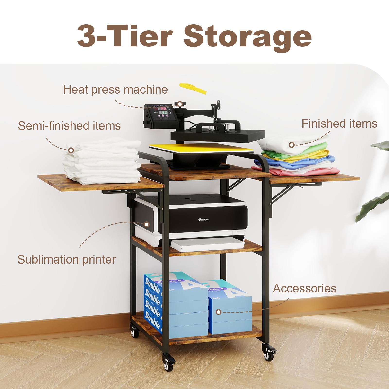 Amazon.com: PUNCIA 3-Tier Movable Heat Press Table Foldable Stand