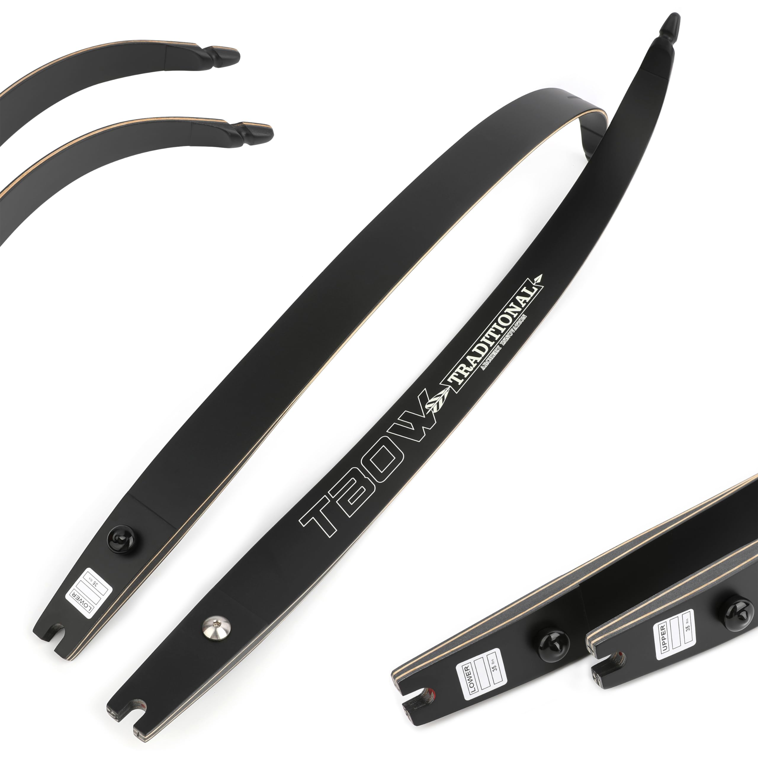 SHARROW 62 pollici Tiro con l'arco ILF Arco Ricurvo e Frecce Set Arco da Caccia Americano ILF Flettenti e Riser 25-60lbs per Adulti Archi Ricurvi