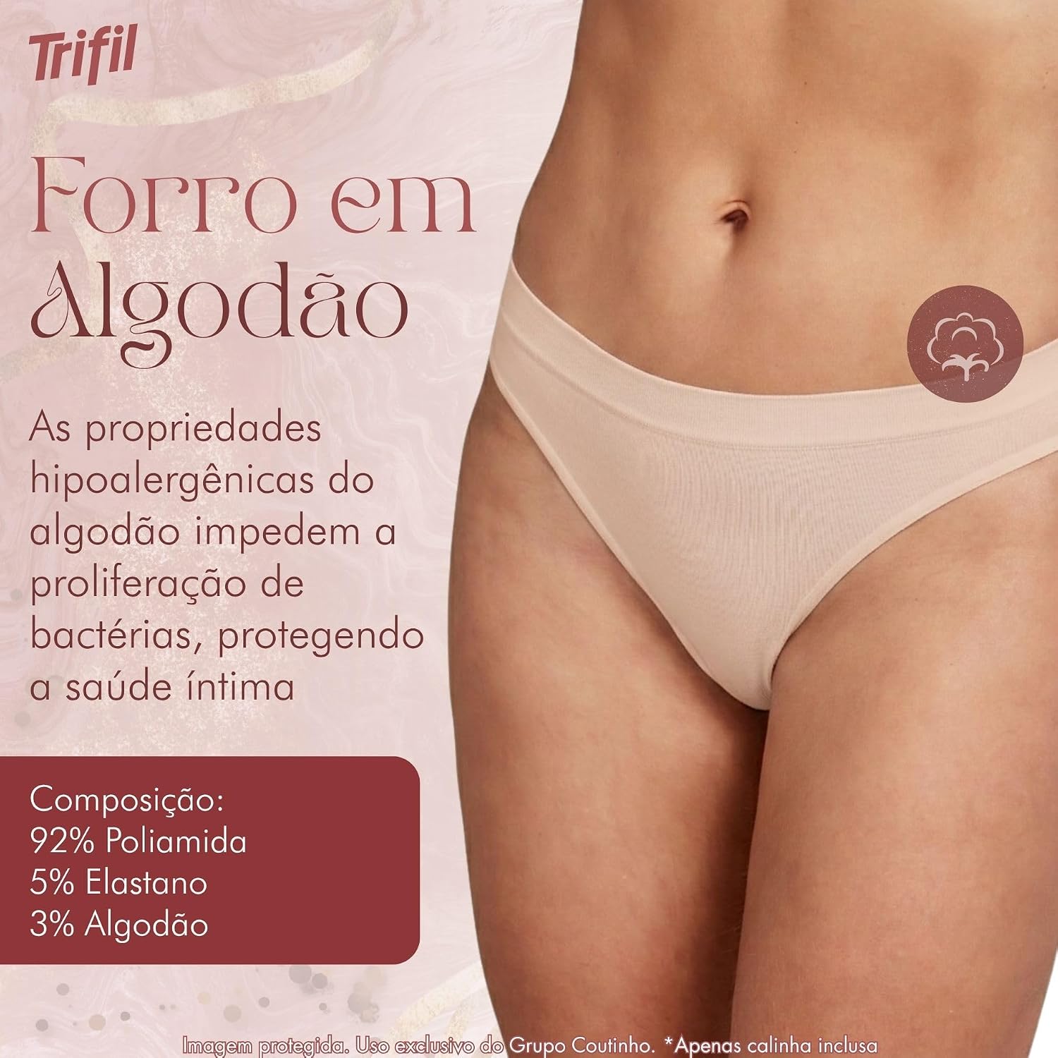 Kit 6 Calcinhas Trifil Modelo Biquíni Poliamida Forro Algodão