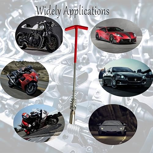 Miniatura 3 de Llave de bujía de 5/8 pulgadas/0.630 in, herramienta de bujía de motor flexible en forma de T, herramienta universal de extracción de chispas de