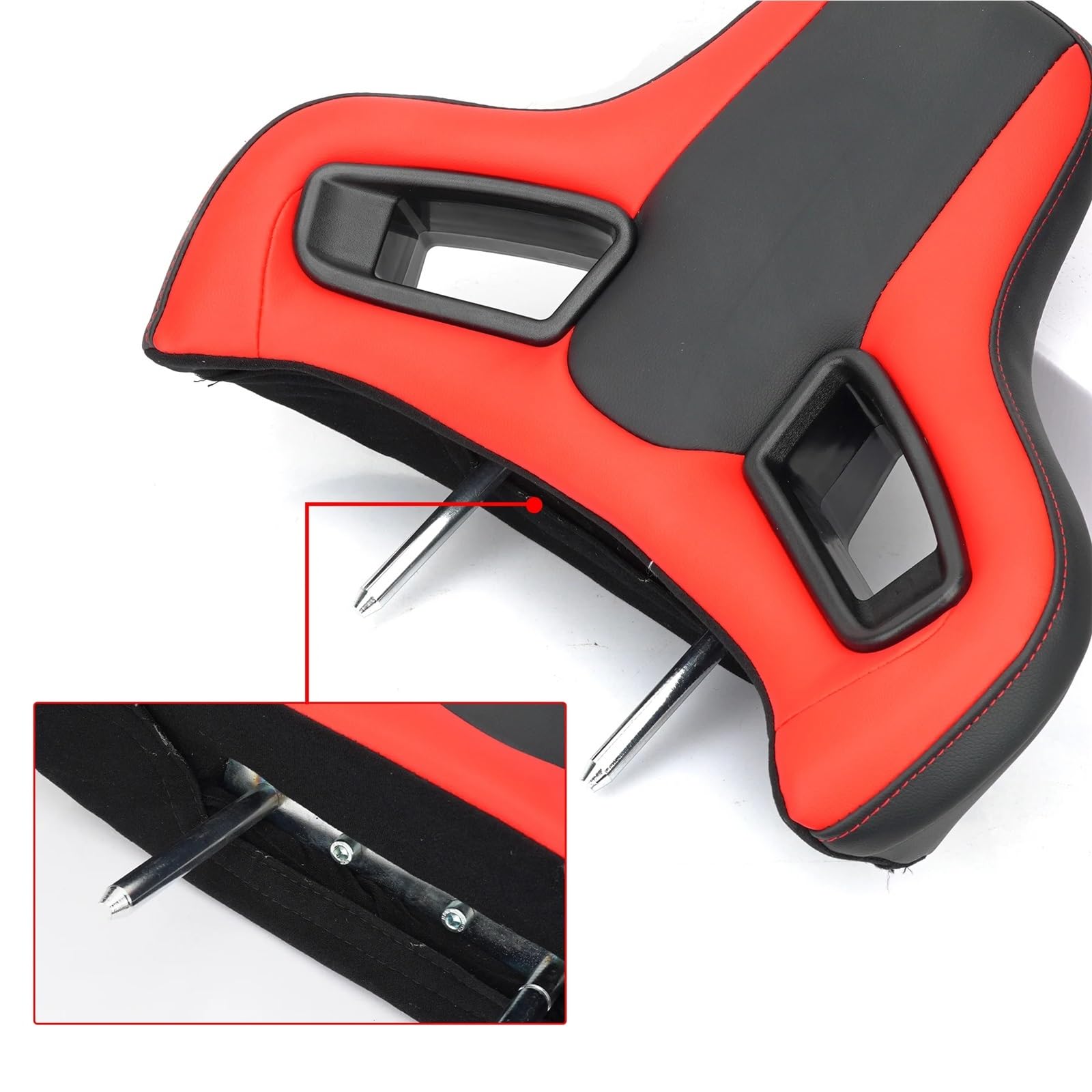 Zagłówek Samochodowy Zagłówek do fotela sportowego z systemem & Play, poduszka pod szyję ze skóry PVC, uniwersalny zagłówek poduszka podtrzymująca szyję(Black)