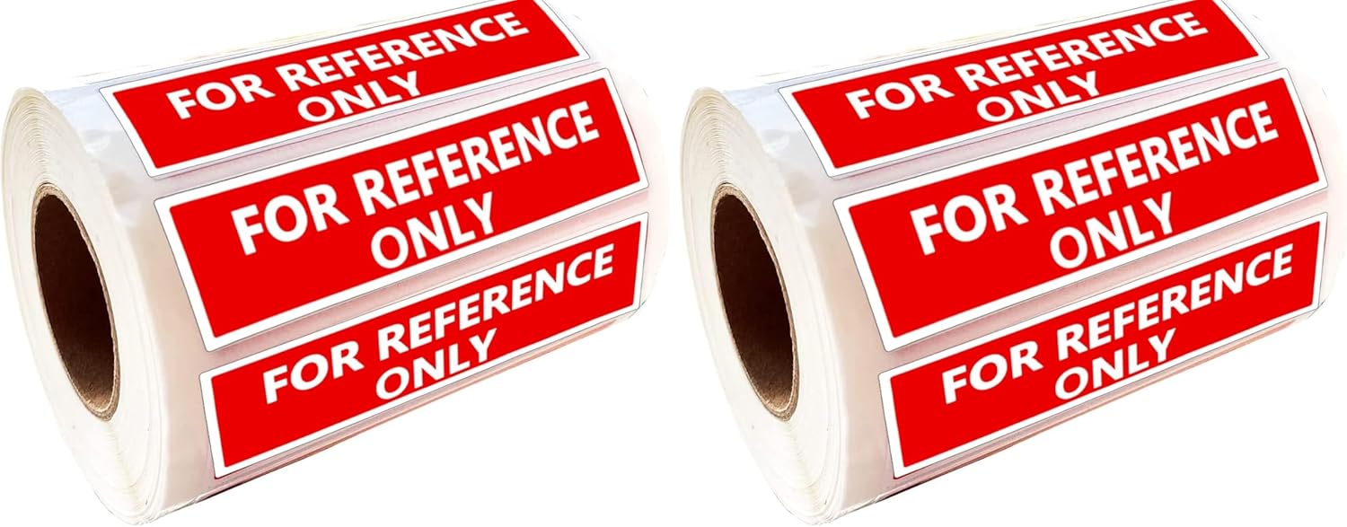 Top label for Reference Only Label Stickers,4x1 Inch Industrial Labels,500 Pcs (Pack of 2)