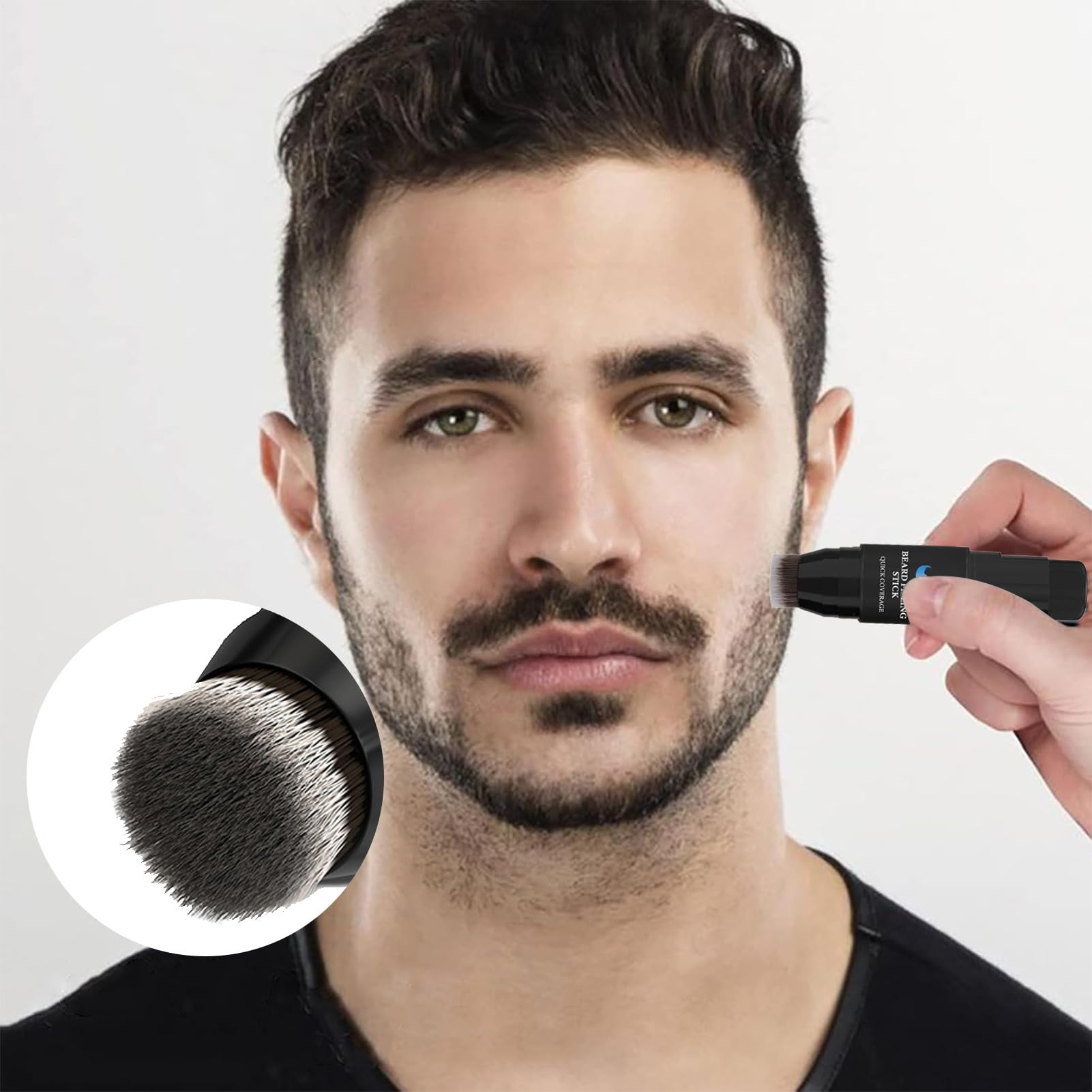 Riempitivo Per Barba Per Uomini - Stick Correttore E Pennello - Tinta 7g Effetto Prolungato Impermeabile Antisudore per Uomini Modellante Definizione Styling