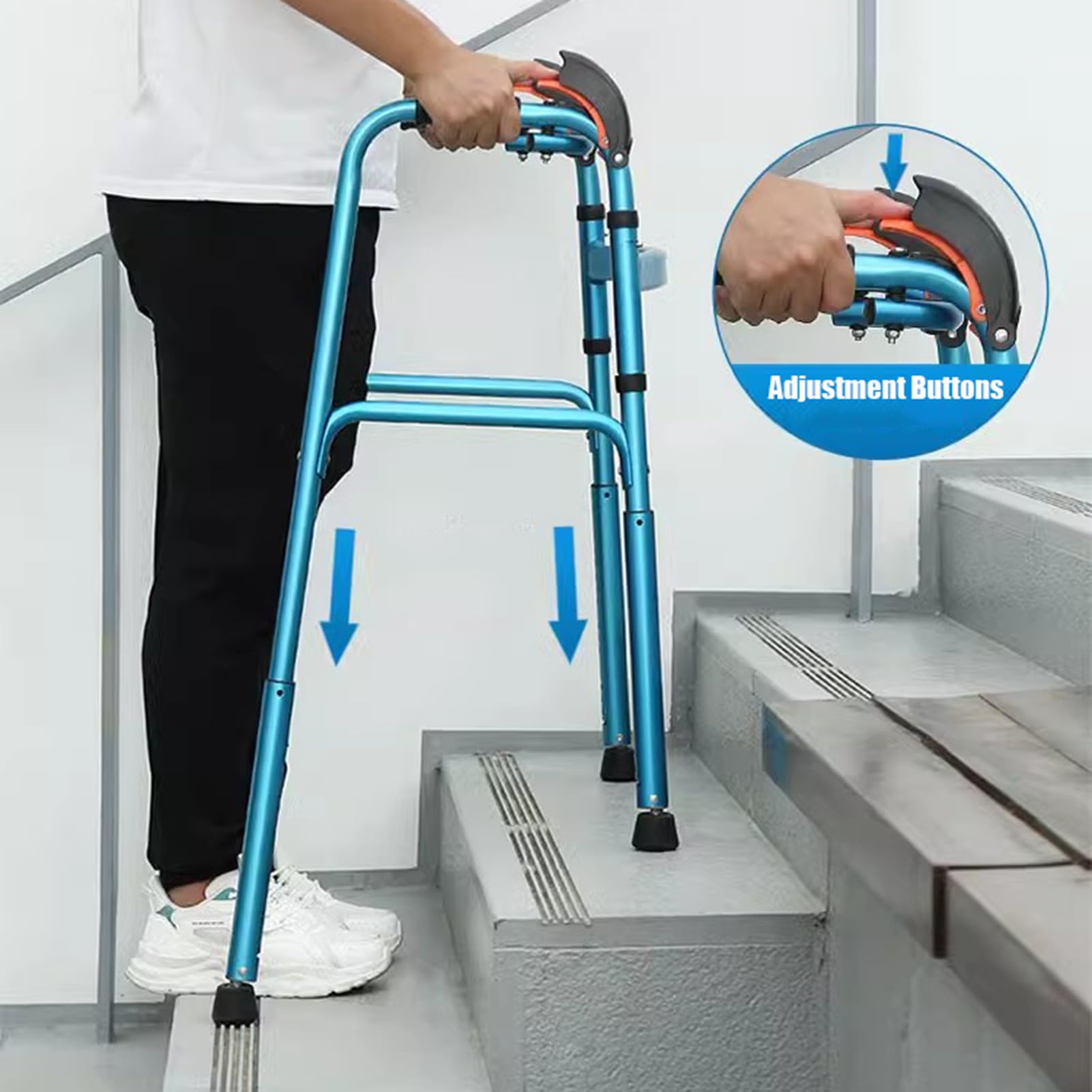 Andador Plegable para Subir Escaleras, Andador Vertical de Aluminio, Ayuda para la Movilidad Caminando Que le Permite Subir y Bajar Escaleras para Adultos/Ancianos