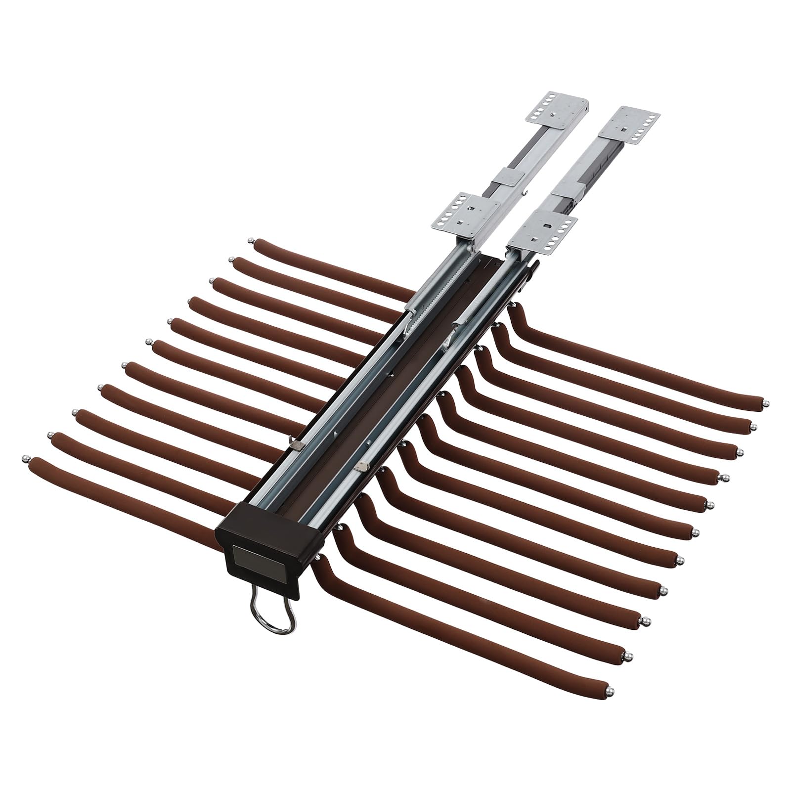 22 barras para colgar pantalones extensibles soporte colgante perchero pantalones perchero adecuado para armarios, lavaderos, trasteros, balcones, cocinas, 59 x 46 x 9,5 cm, color café