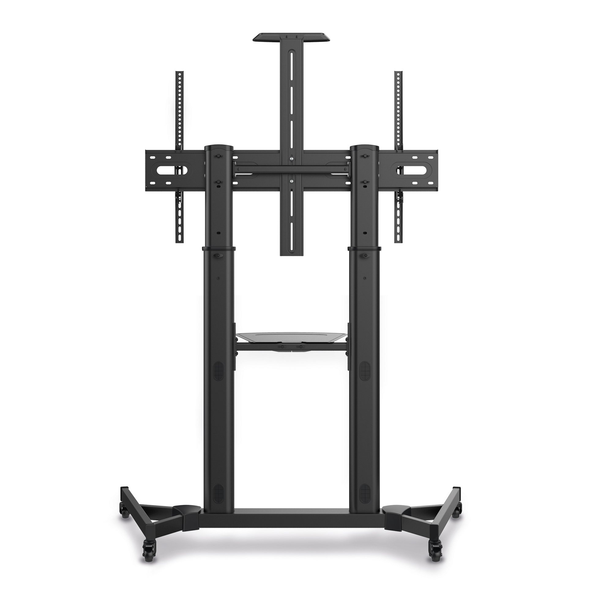 conecto® LM-FS03B Professional TV-Ständer Standfuß für Flachbildschirm LCD LED Plasma höhenverstellbar 60-100 Zoll (152-254 cm, bis 100 kg Tragkraft) max. VESA 1000x600mm, Stahl, schwarz