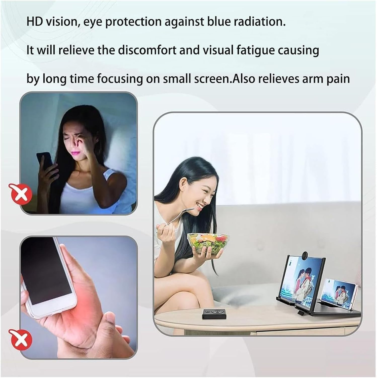 Mobile Screen Magnifier, 2026 New 3D High-Definition Projection, Suitable for Movies and Videos, with Foldable Stand, Compatible with All Smartphones(White,14in)