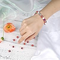 Vista 5 de Savita 100 cuentas rojas de ojo malvado, cuentas de resina hechas a mano para hacer pulseras, collares, joyas (0.4 pulgadas)