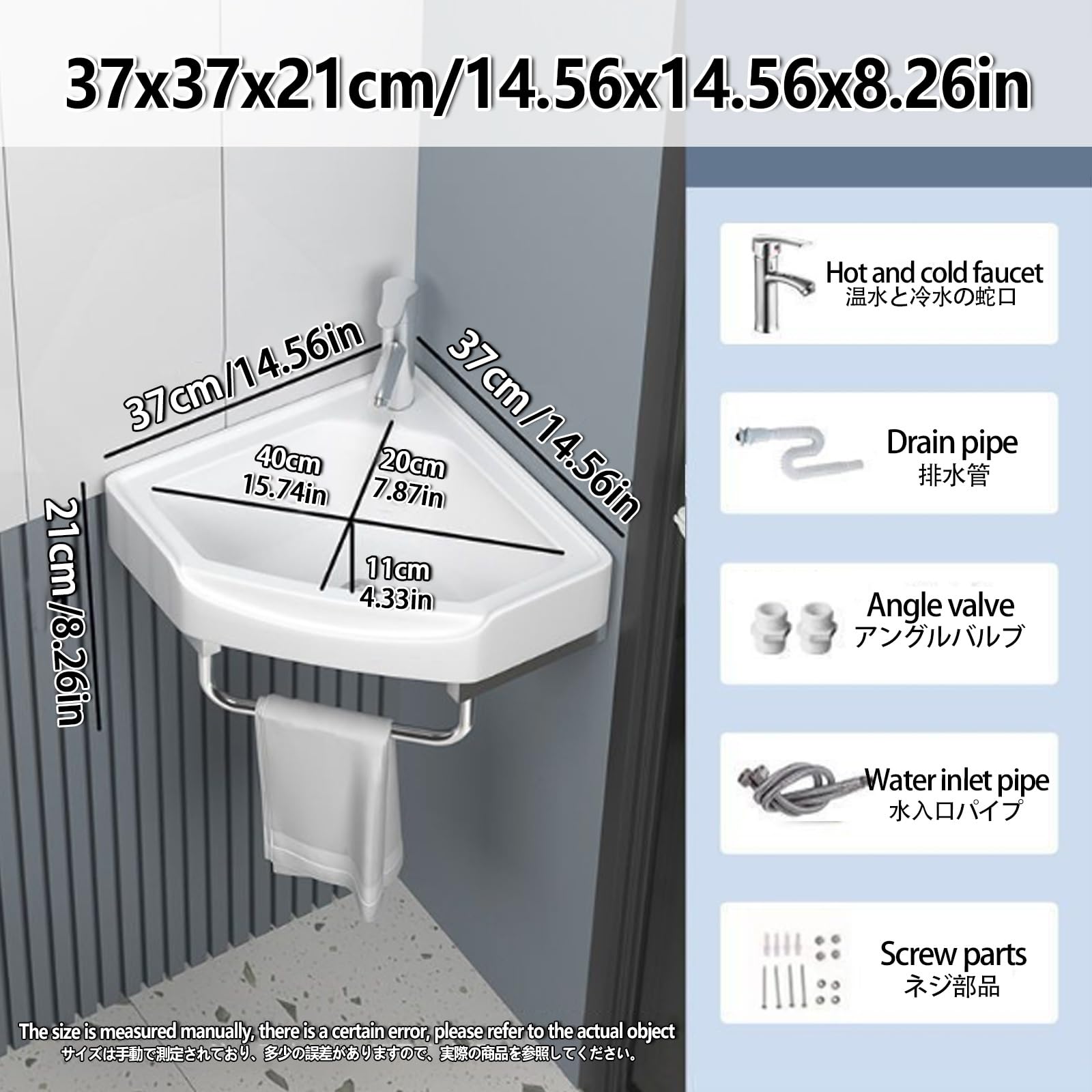 Kleines Eckwaschbecken Zur Wandmontage Dreieckiges Wandwaschbecken Handwaschbecken Klein Gäste Wc Keramik Eckwaschbecken Waschbecken Wandmontage Mit Überlauf Für Kleine Garderobe,Badezimmer