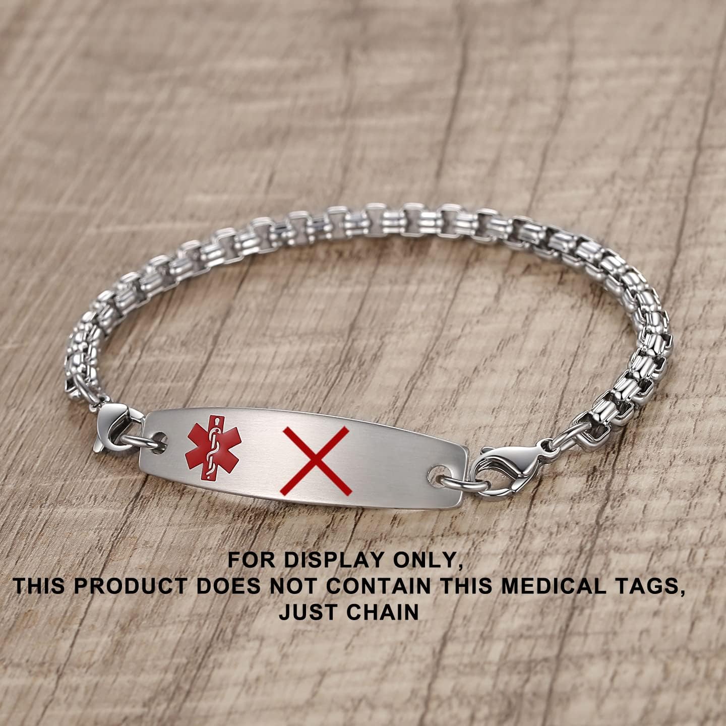 LinnaLove Stainless Steel Interchangeable Chain for Medical Alert id Bracelets for Women and Men (Rolo-5 in)