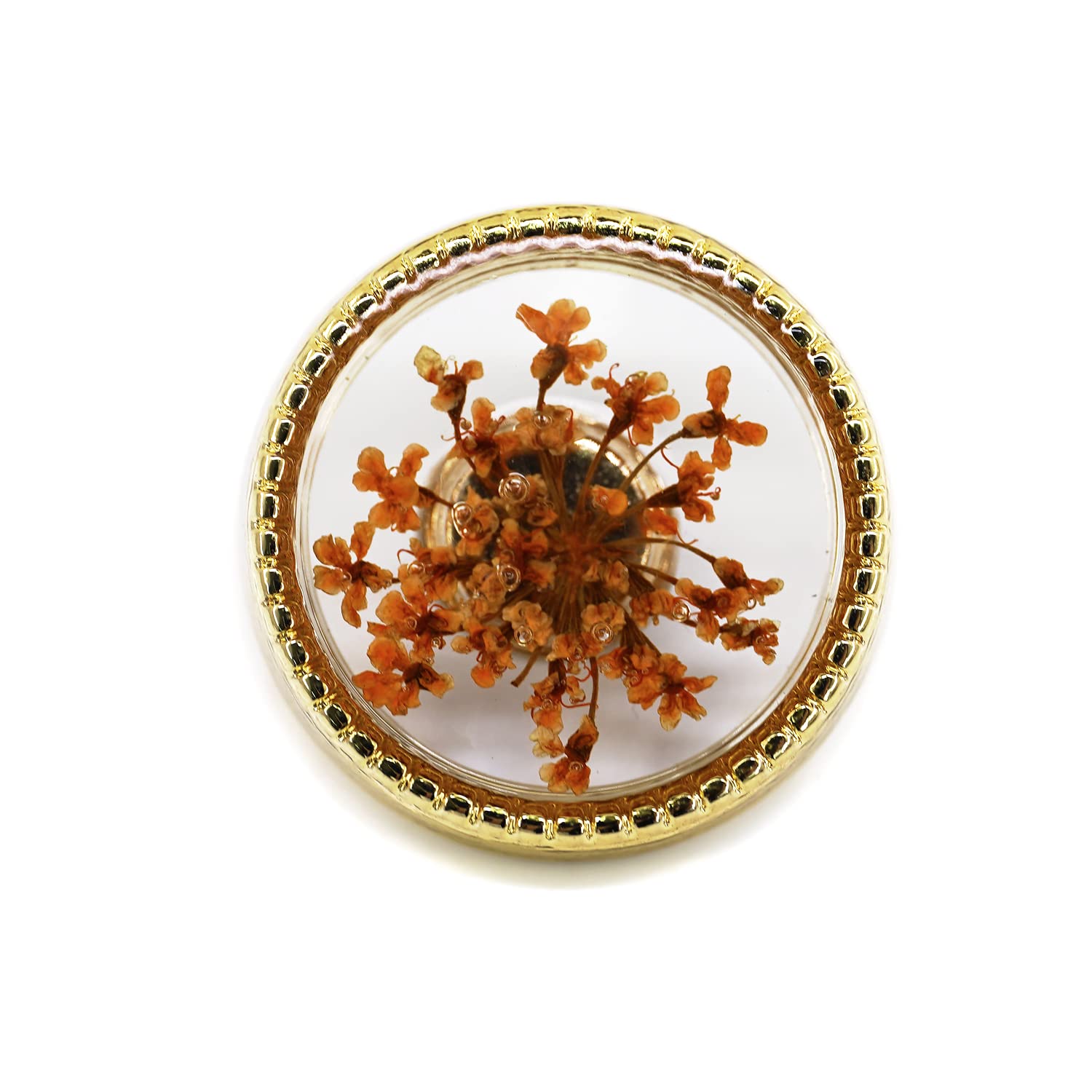 Craftisum Dry Flower Inclusion Glass Sewing Shank Buttons 20 Pcs - 18mm, 23/32"