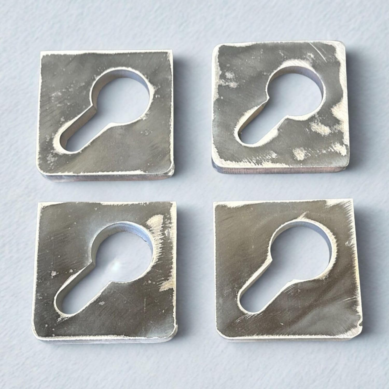 Steel Banjo Eye Plate, 3/8 Inch Weld Chain Slot, 3x3 Inches, Set of 4, for Truck Trailer