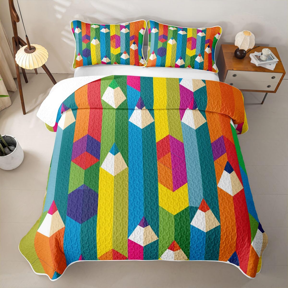 Homewish Wachsmalstift Bettüberwurf Tagesdecke 240x260cm