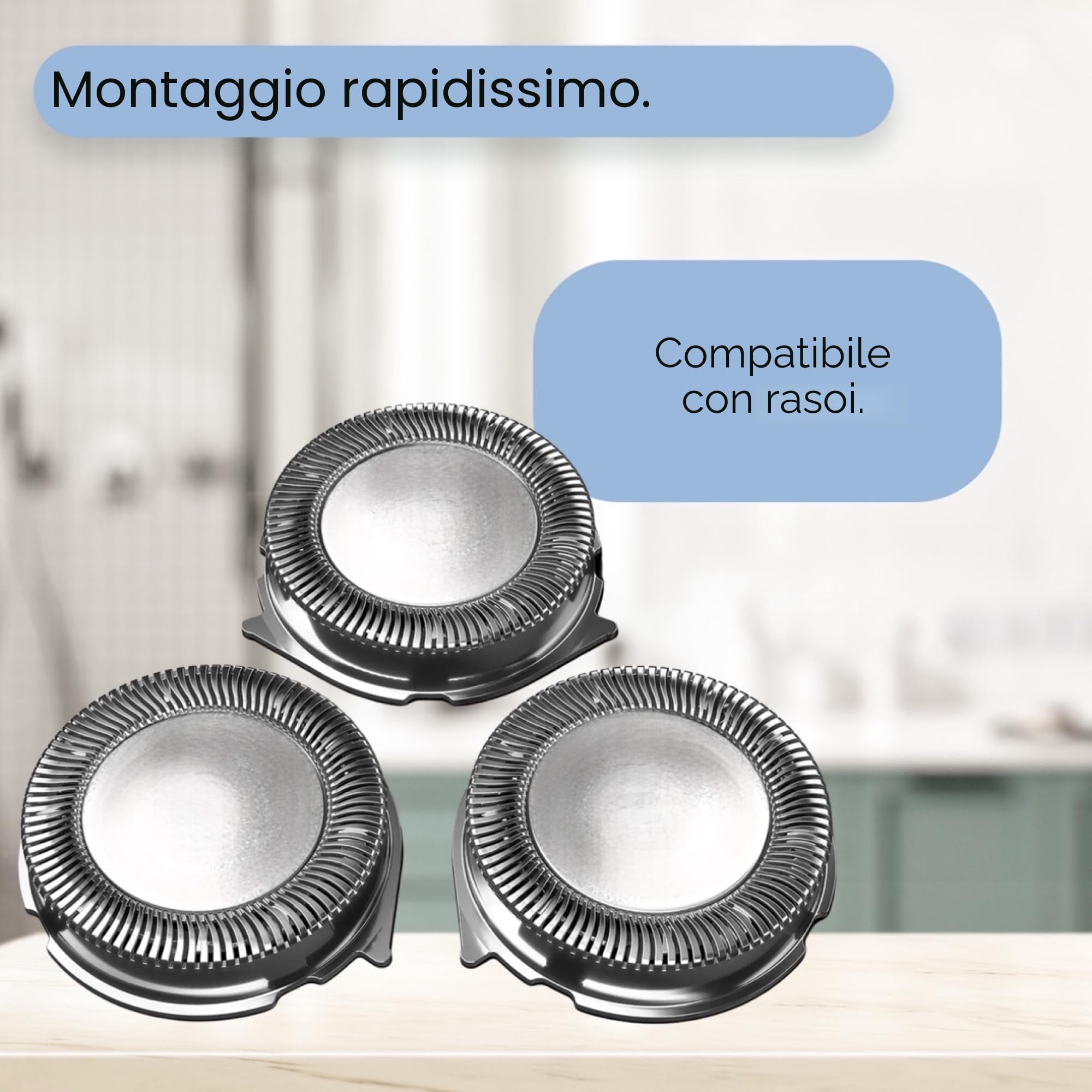SH30 Testina compatibile con Philips Serie 3000, 1000, Star Wars, Aquatouch, sistema di rotazione a 360°, facile da pulire (3 unità)
