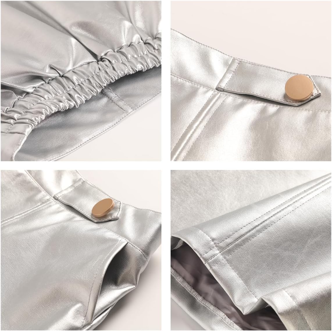 WELAKEN Girls and Toddler's Faux Leather Short Skirts with Side Pocket - Image 3