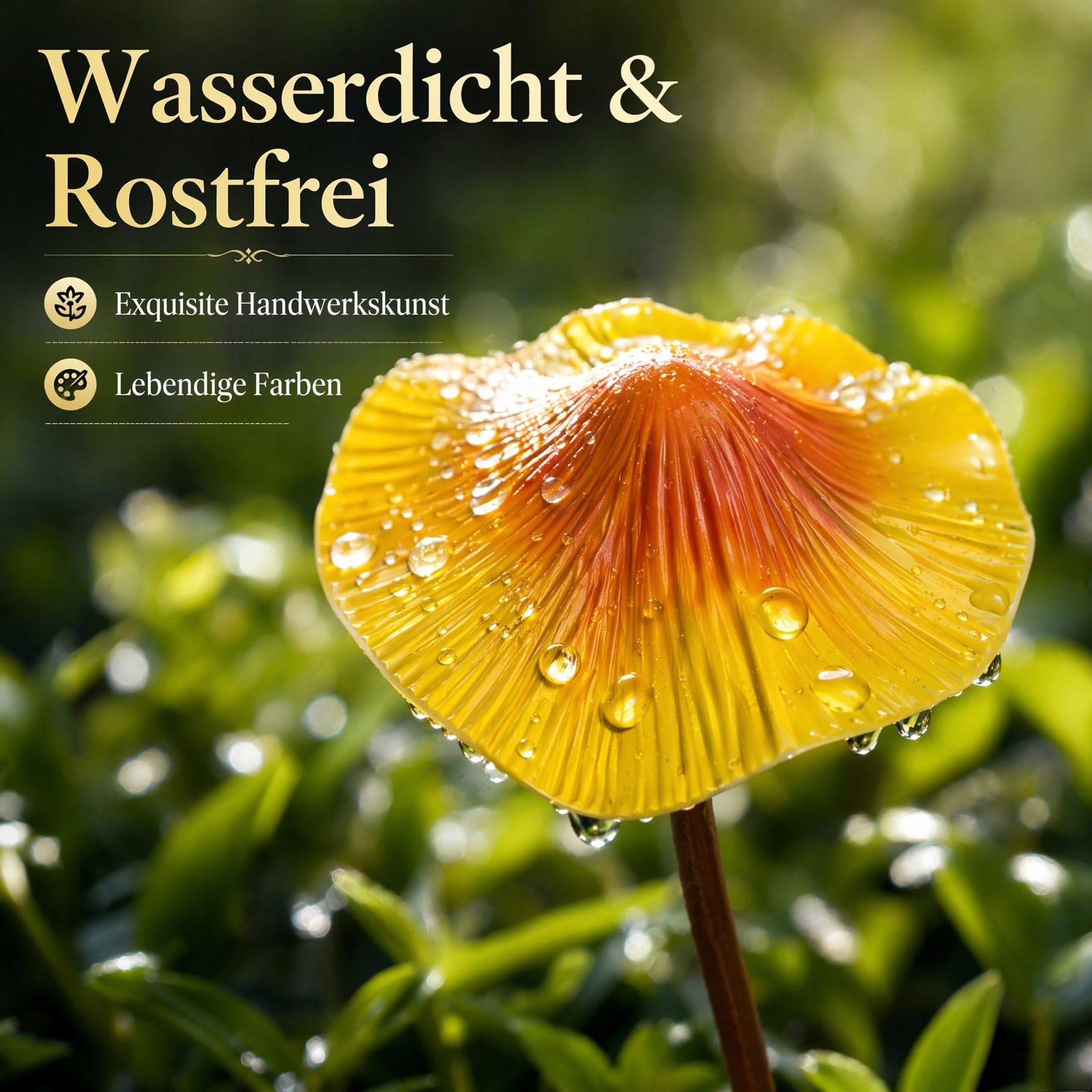 Pilz Deko Bunte Gartendeko für Draußen Wetterfest 8 Stück, Gartenstecker Rost Elfen Figuren Garten Töpfe Dekoration für Hof, Blumenbeet und Rasen (8 Stück)