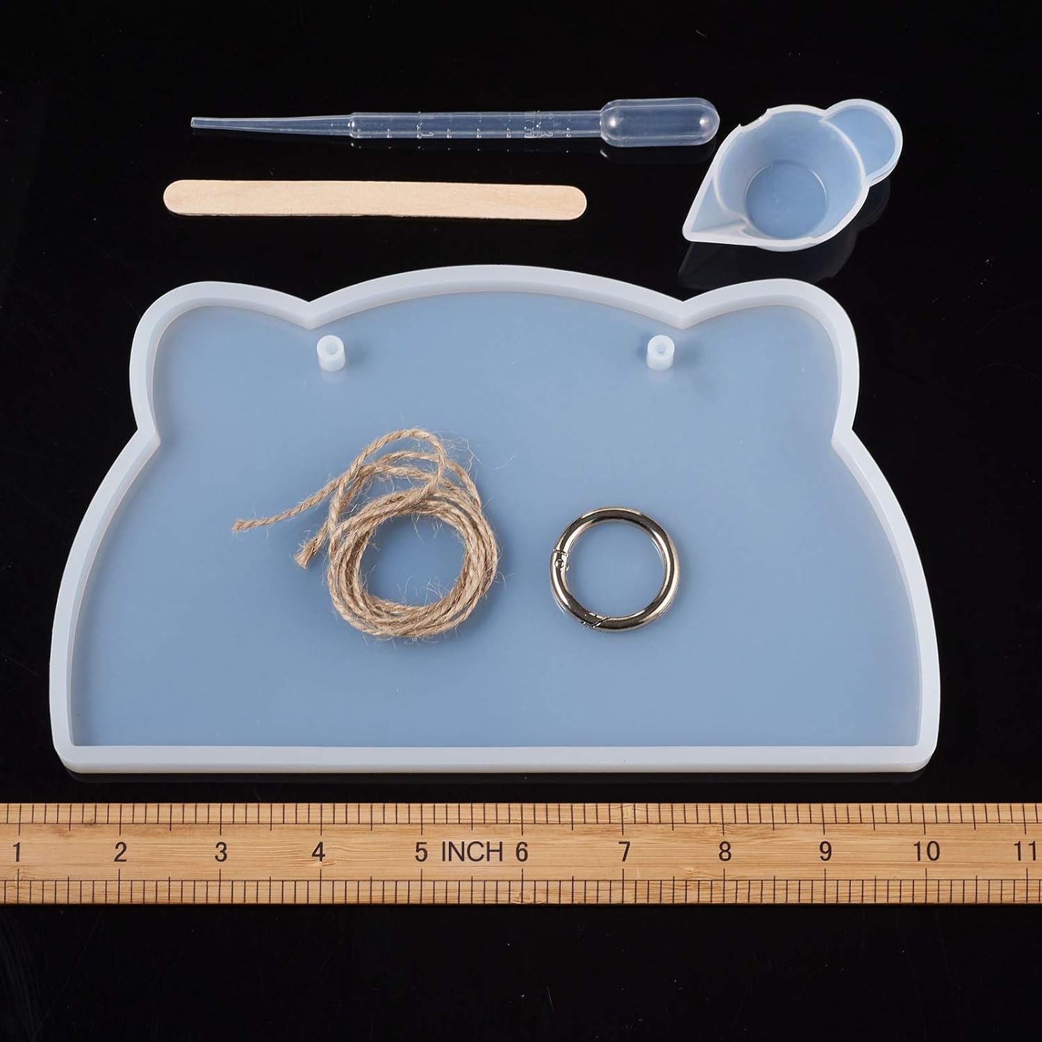 FASHEWELRY 2Pcs Cat Cloud Door Wall Hanging Molds Doorplate Silicone Molds with Measuring Cup & Plastic Droppers & Stirring Bowl & Gate Rings & Hemp Cords for DIY Craft Project