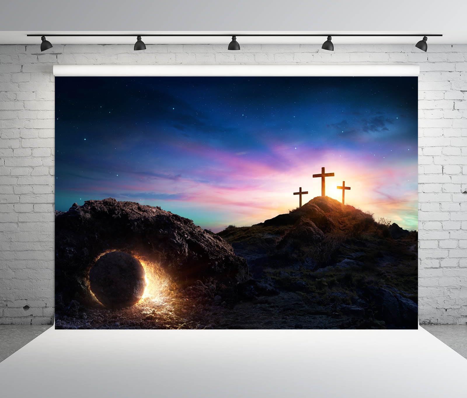 Easter Photo Backdrop Religious Loccor Fabric 7x5ft Resurrection Of Jesus  Christ Backdrop Empty Tomb Hole He Is Risen Crucifixion At Sunrise  Background Lord Pray Christian Christmas Easter Holy Light Religious Belief  Photo, image size:1600x1365