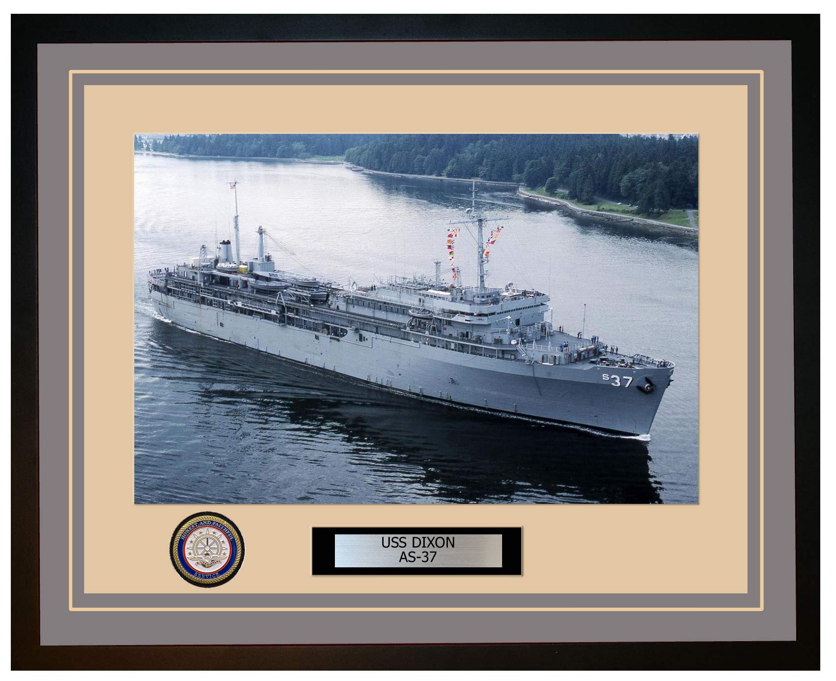 Amazon.com: USS Dixon AS-37 Framed Navy Ship Photo