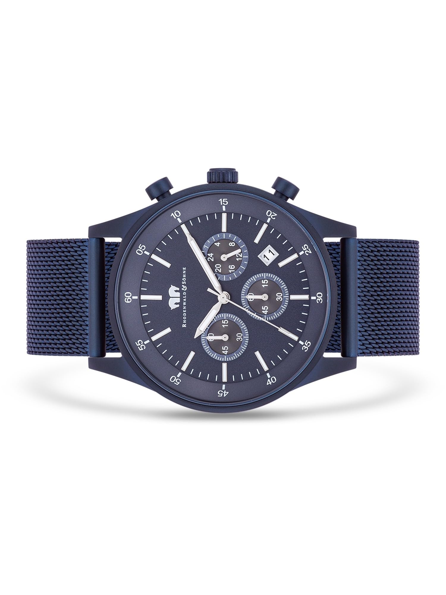 Rhodenwald & Söhne Herren Uhr Edelstahl blau Quarzwerk 5 ATM