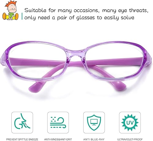 Miniatura 9 de Dollger Gafas de seguridad antivaho con bloqueo de luz azul, lentes de protección UV400 para niños de 0 a 6 años, gafas de seguridad anti polen