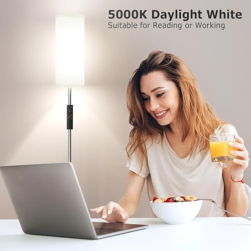 Miniatura 4 de Ambimall - Lámpara de pie para sala, con control remoto y regulación continua de temperatura de color y brillo, 64 pulgadas de alto, incluye