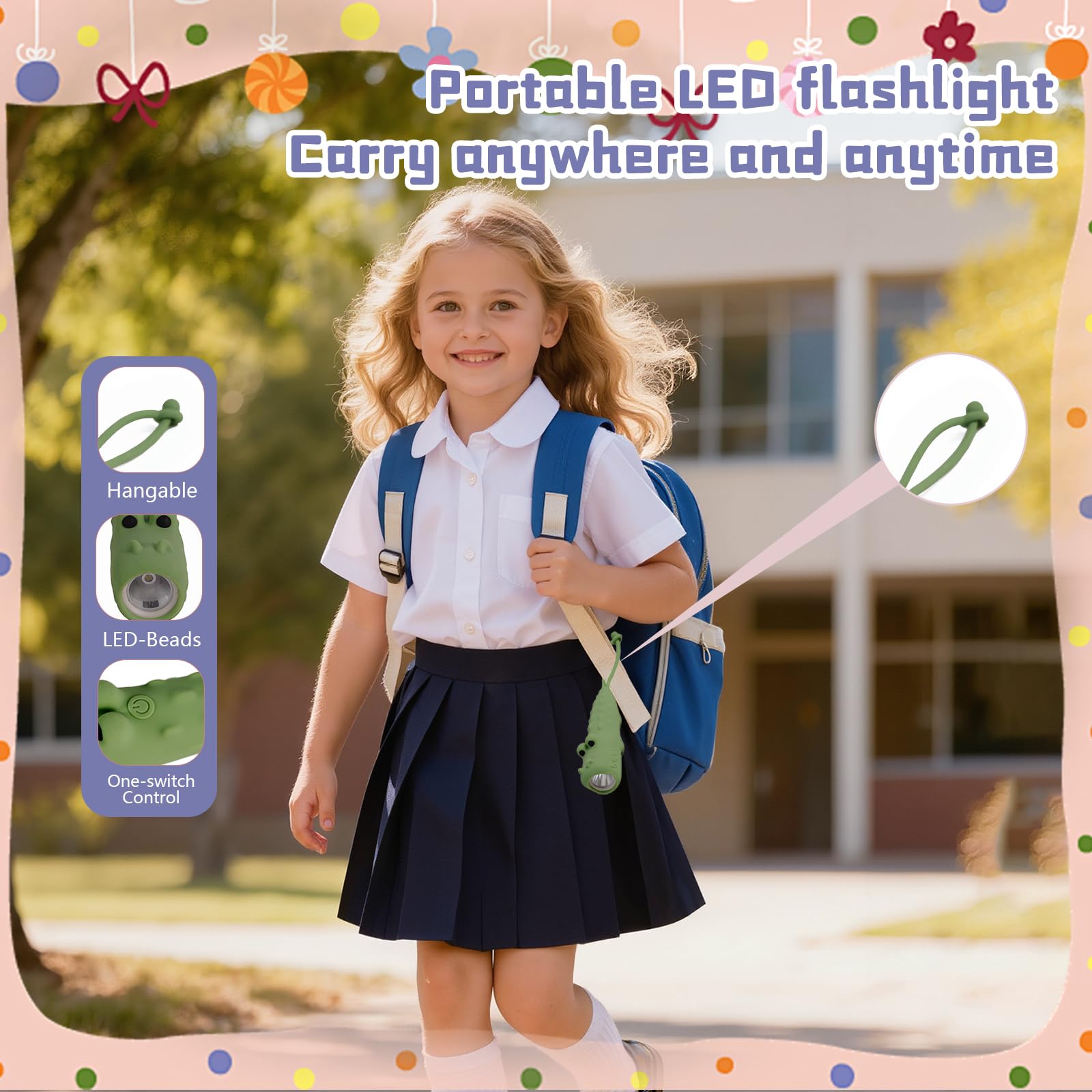 Kinder-Taschenlampe, wiederaufladbar, Silikon, Kleinkind, LED-Taschenlampen mit 2 Modi, Dinosaurier-Spielzeug für Jungen und Mädchen im Alter von 3–12 Jahren, Handheld-Nachtlicht für Camping