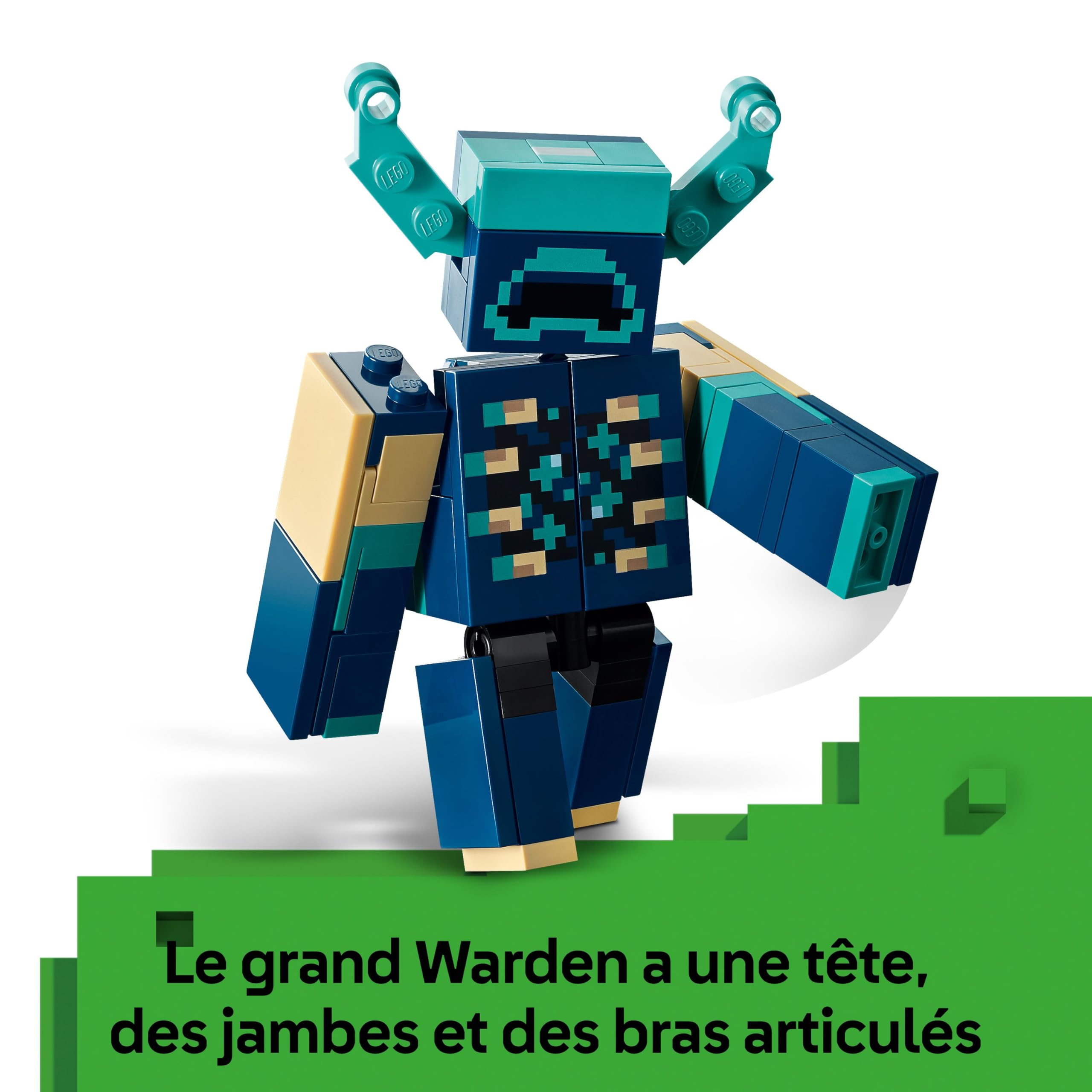 LEGO Minecraft La Rencontre avec Le Warden - Jouet Interactif avec Minifigurine, Figurine de Mob & Fonction TNT Chute de Rocher - Cadeau Collector pour Gamer, Garçon ou Fille dès 7 Ans 21274