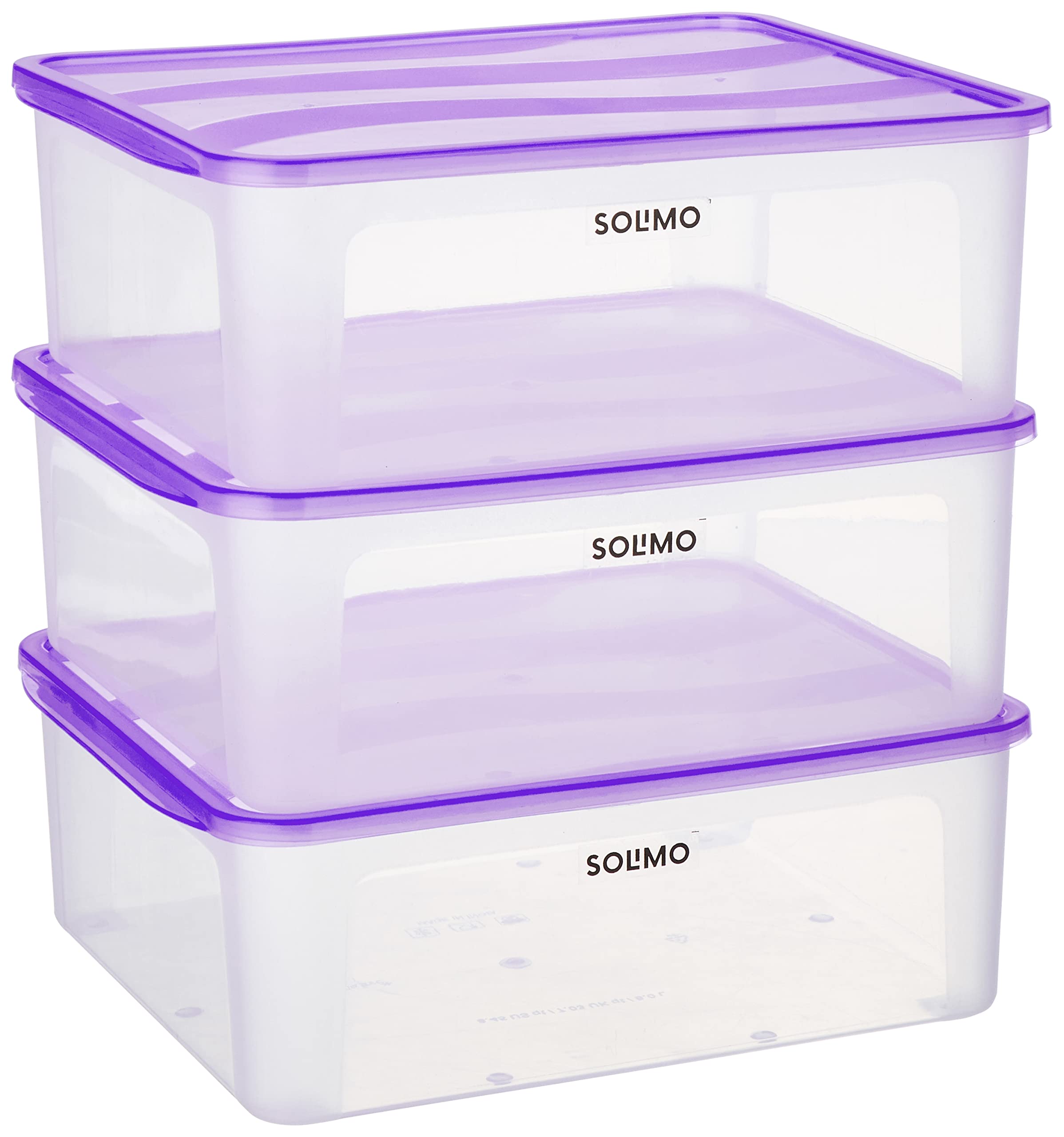 Amazon Brand - Solimo Plastic Fridge Multi Storage Container With Lid (Set Of 3, 8000Ml, Purple) (B0BDRBNTLW) Amazon Price History, Amazon Price Tracker