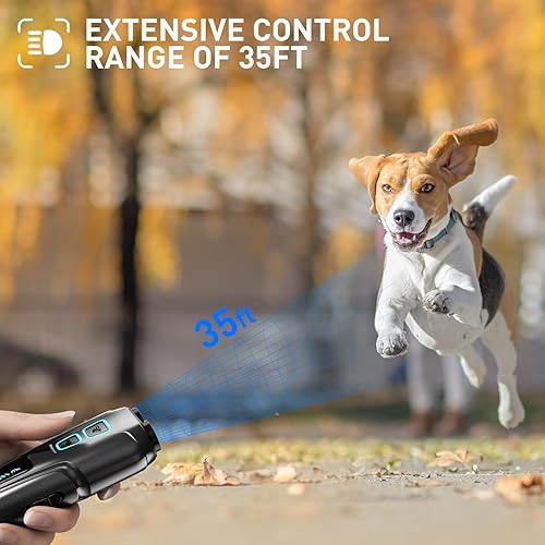 Miniatura 5 de Dispositivos de control de ladridos para perros, dispositivo recargable de doble sensor antiladridos con modos de entrenamiento/disuasión, silbato