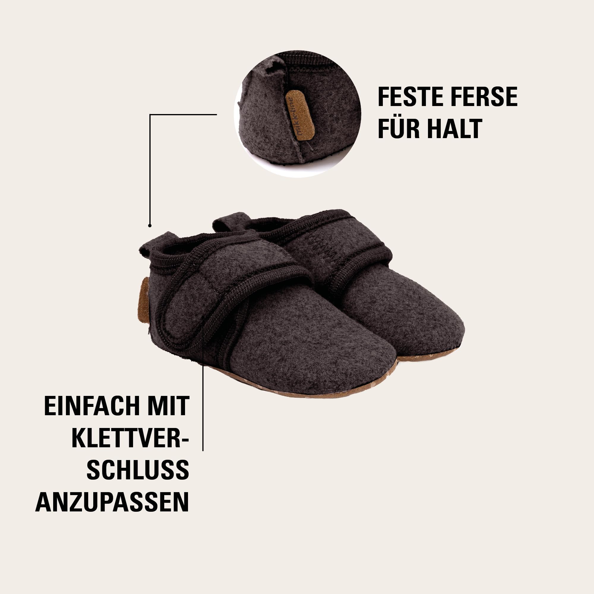 Mikk-line Zapatos de bebé para gatear – Zapatillas suaves con suela de ante de imitación antideslizante – Zapatillas cálidas de fieltro para niños y niñas – Perfecto para 0 – 48 meses