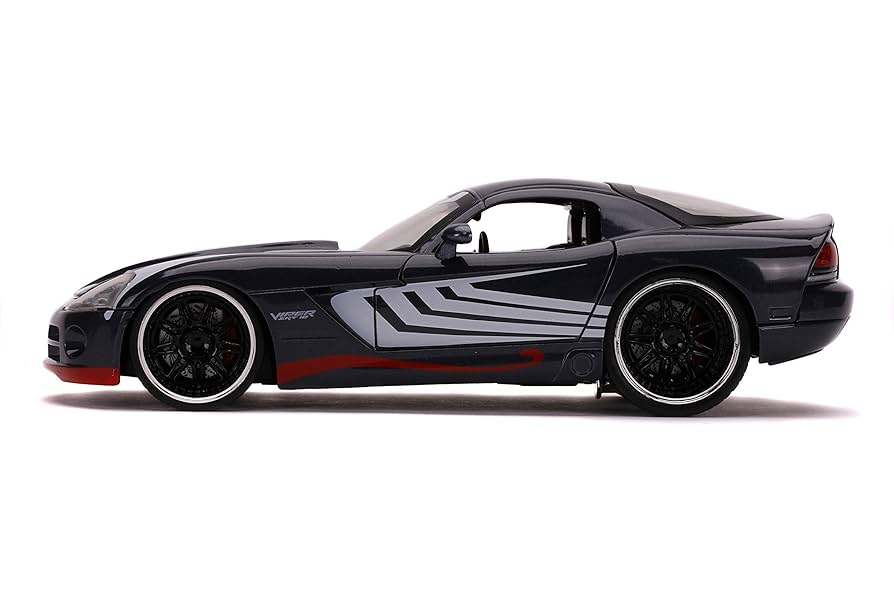 SPIDER-MAN VENOM &amp; 2008 DODGE VIPER ミニカー Marvel Spider-Man 2008 Dodge Viper SRT 10 with Venom figure