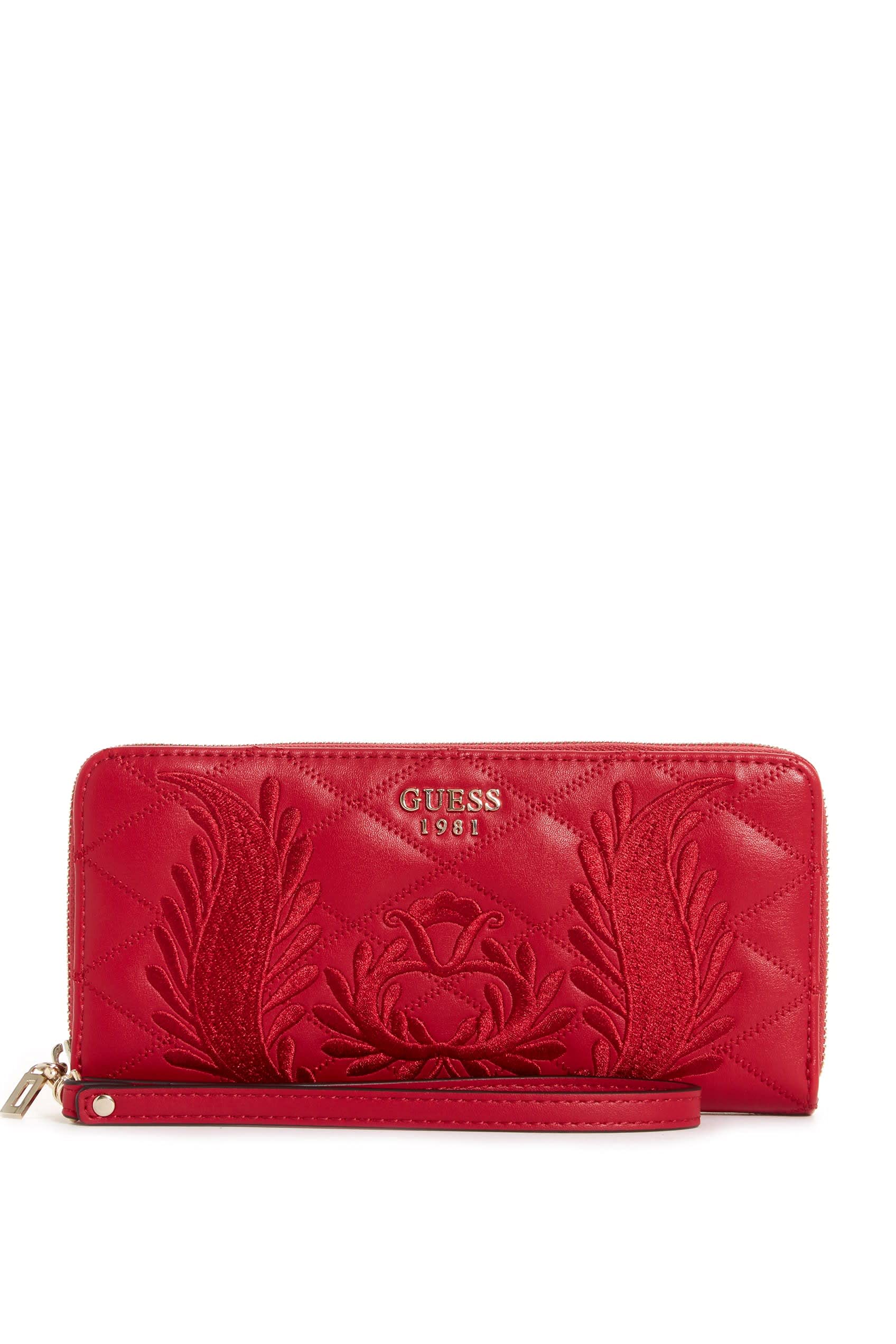 Guess Factory Alessia Embroidered Zip-Around Wallet