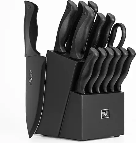 Knife Sets for Kitchen with Block, HUNTER.DUAL 15...