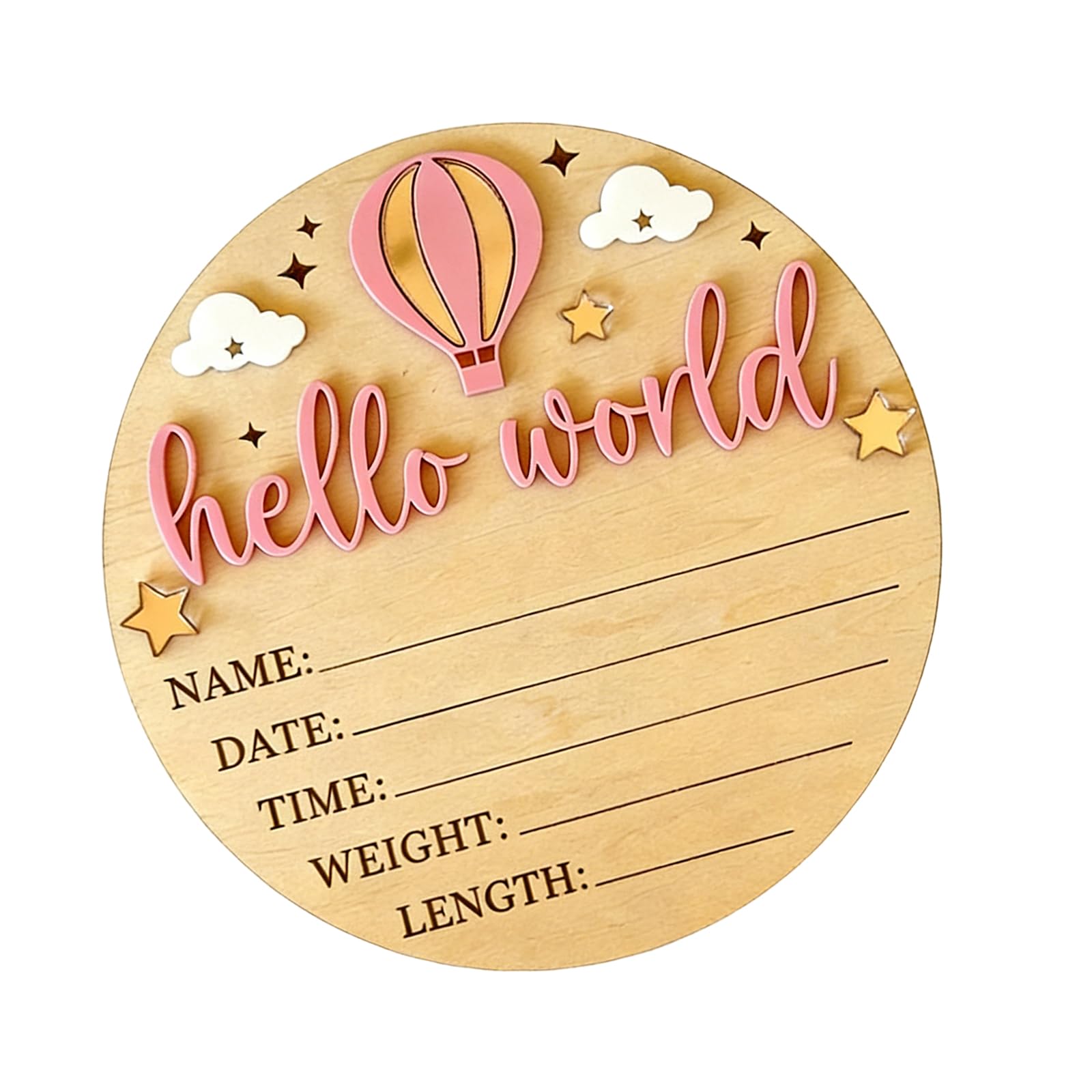 Obotsnoi Wooden Baby Birth Announcement Plaques with Customizable Name and Date for Nursery Decoration Gender Announcement Party Decoration