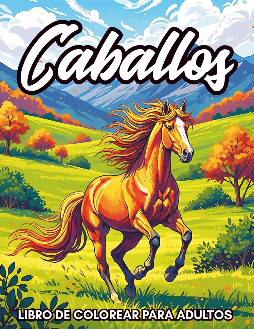 Caballos Libro de Colorear para Adultos: 50 Ilustraciones Realistas de Caballos, Diseño Relajante para Reducir el Estrés y Desconectar