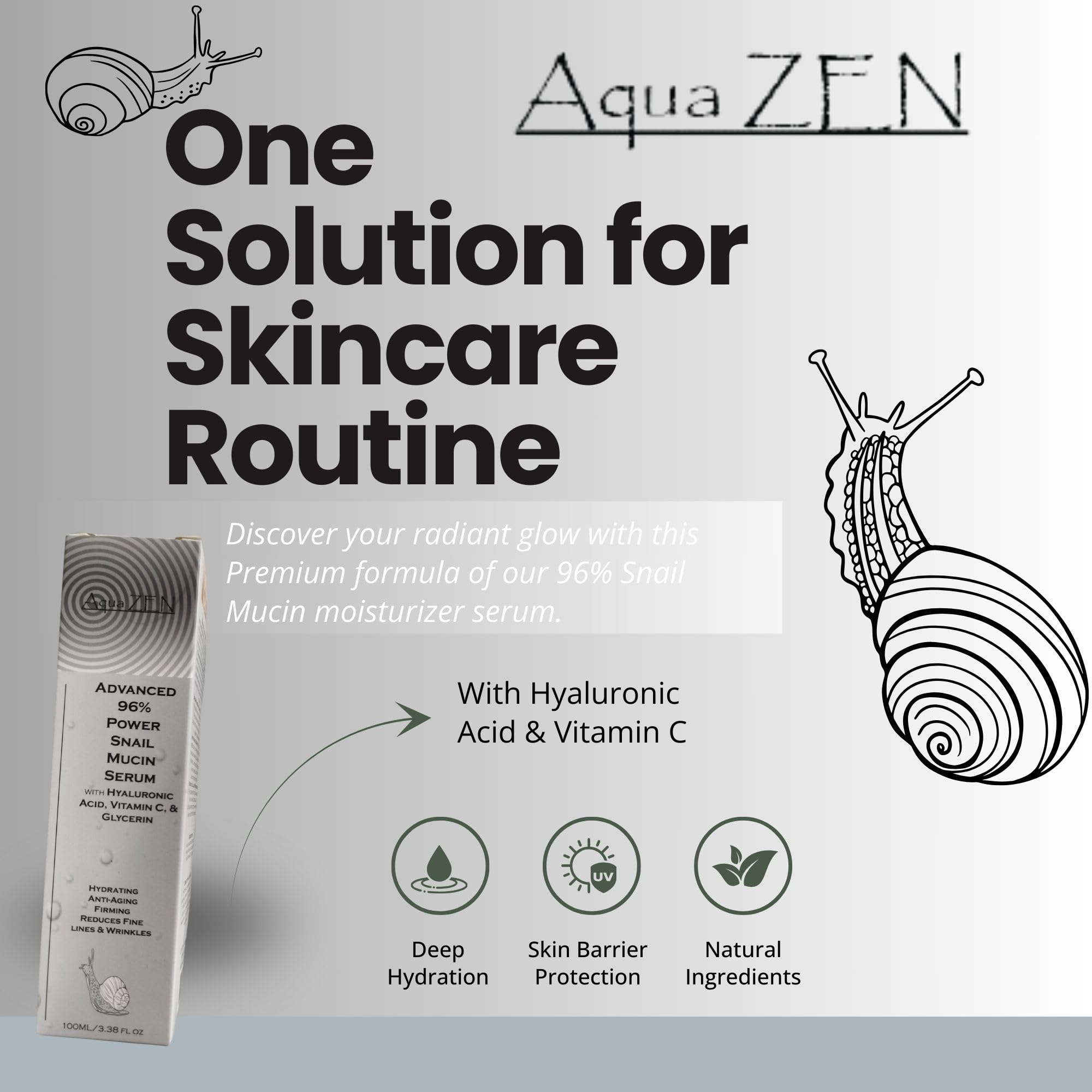 Amazon.com: Advanced Snail Mucin Serum with Vitamin C & Hyaluronic