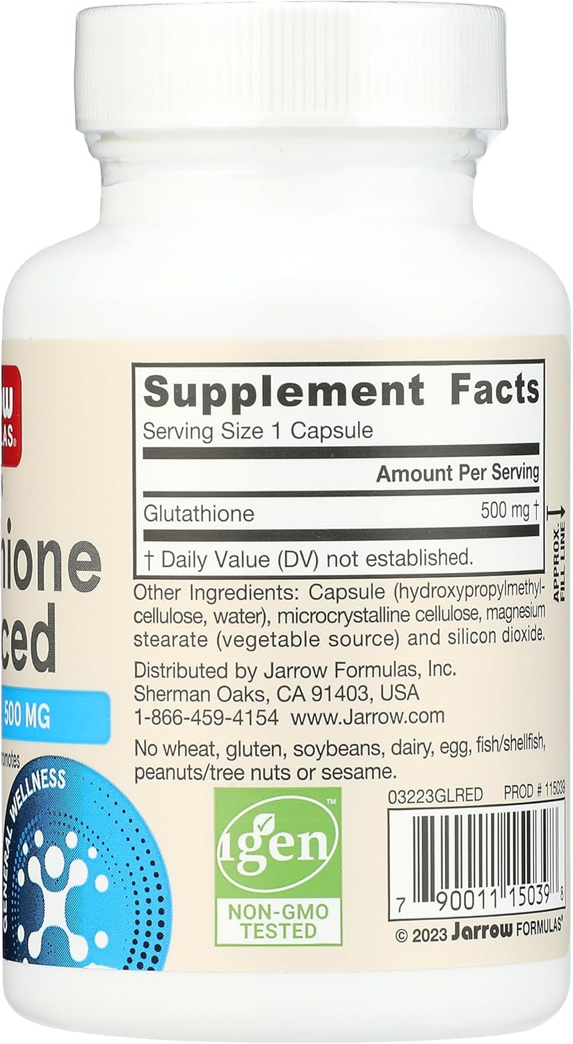 Jarrow Formulas Reduced Glutathione, 60 Ct